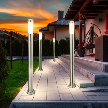 etc-shop LED Außen-Stehlampe, Leuchtmittel inklusive, Kaltweiß, Warmweiß, Neutralweiß, Tageslichtweiß, Farbwechsel, 4x Smart Home Außen Steh Lampen DIMMBAR Alexa Google Home