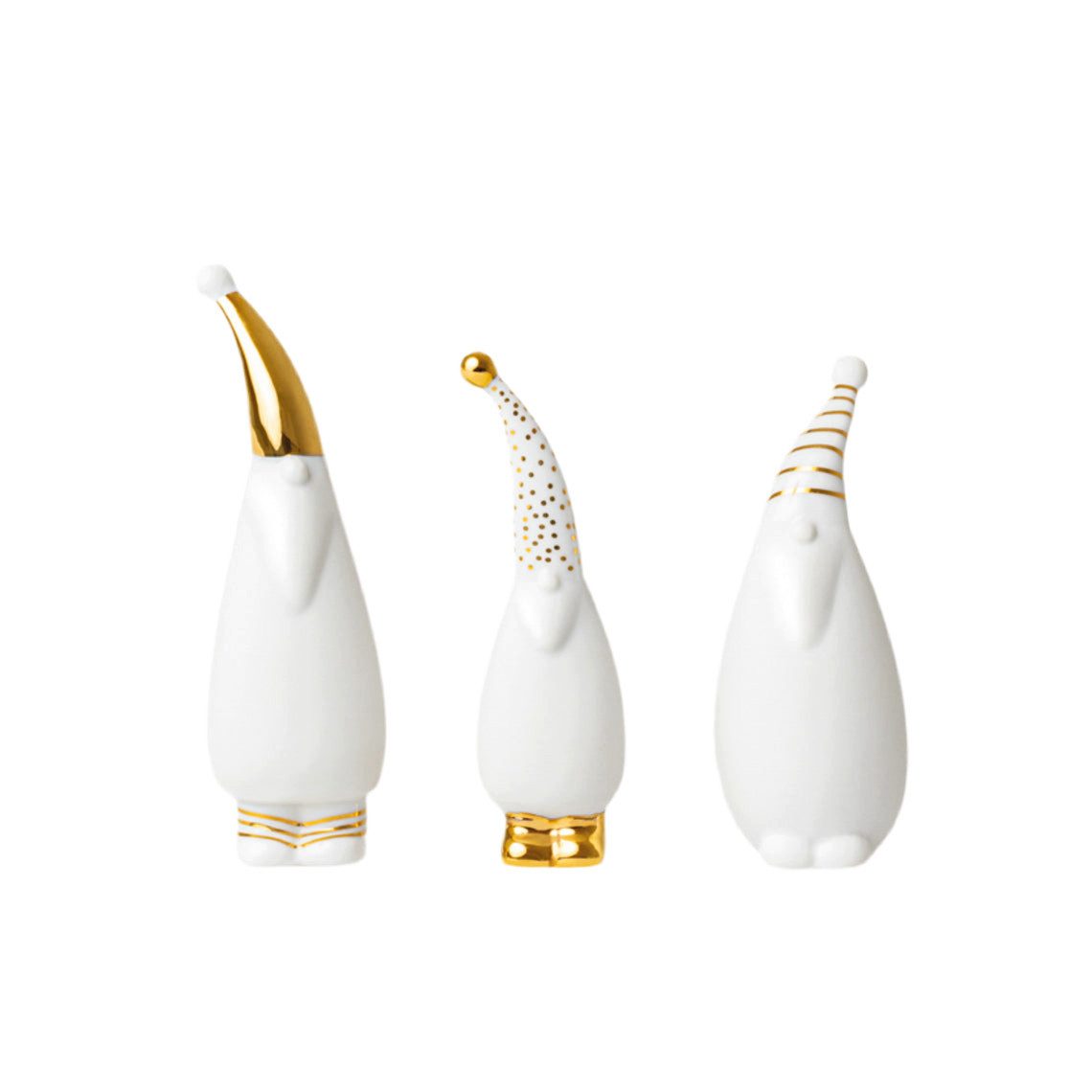 Räder Design Weihnachtsfigur Santa/Weihnachtsmann-Figuren 3er-Set aus Porzellan mit Gold-Details vo