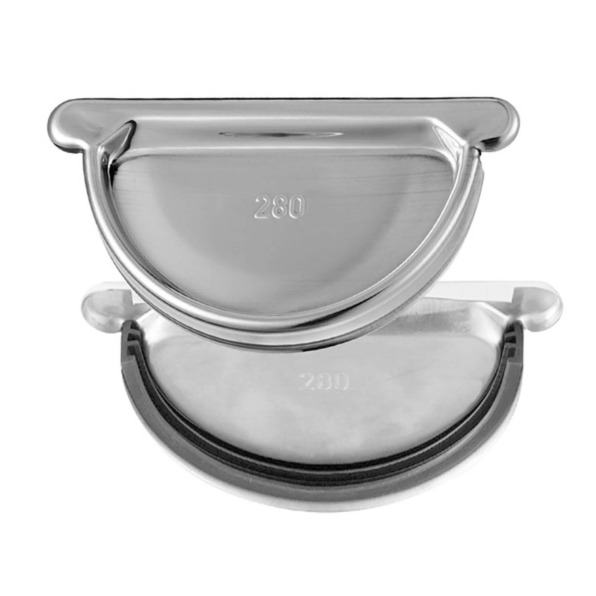 Zambelli Dachrinne, Zink Steckboden (halbrund) mit Gummidichtlippe 280/7 teilig, 1-St., Silber Rinnenboden / Rinnendeckel verzinkt, einfache Montage