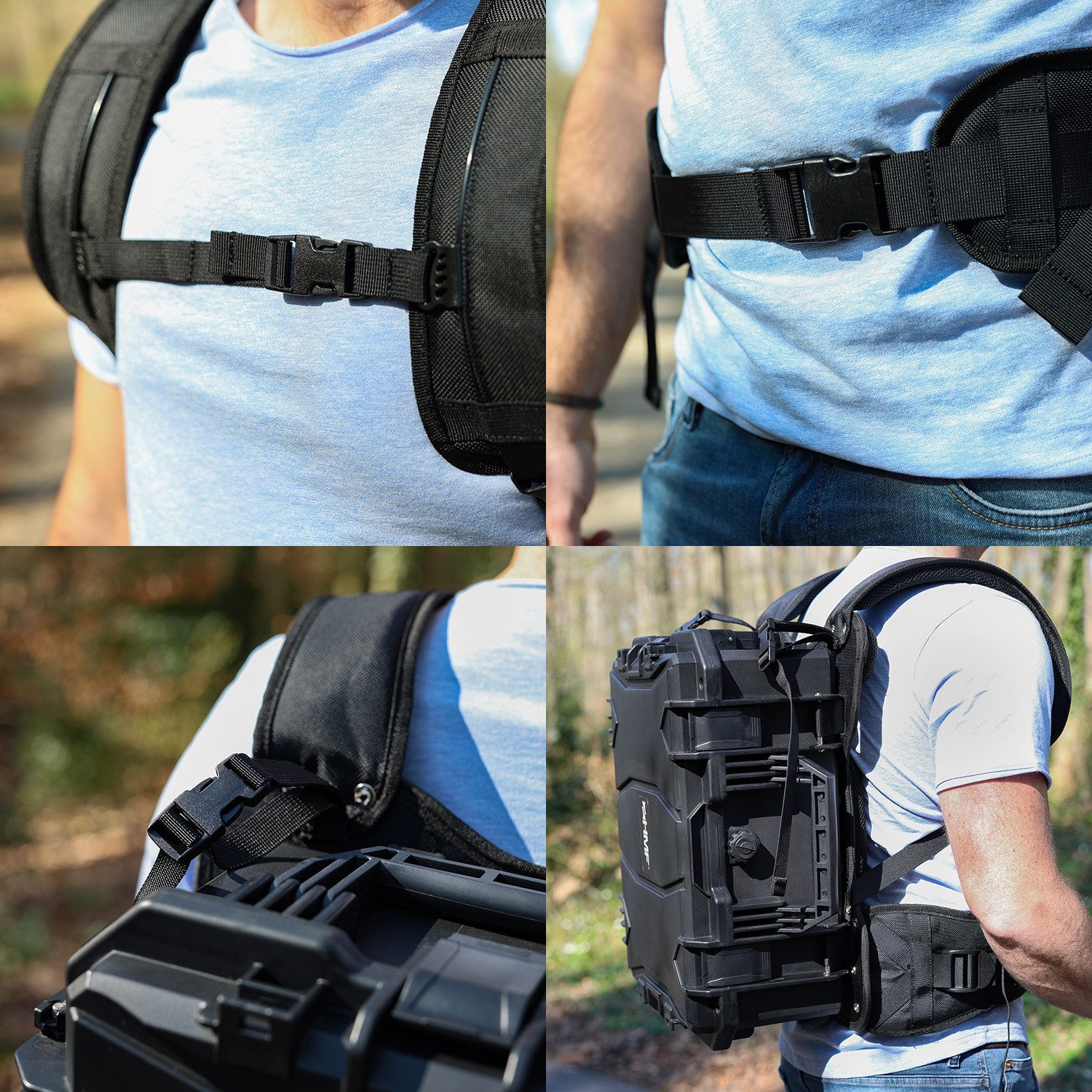 HMF Fotorucksack 15401-02 Outdoor Kamerarucksack mit Rasterschaumstoff, Fotorucksack groß, 47,5 x 38 x 22,5 cm