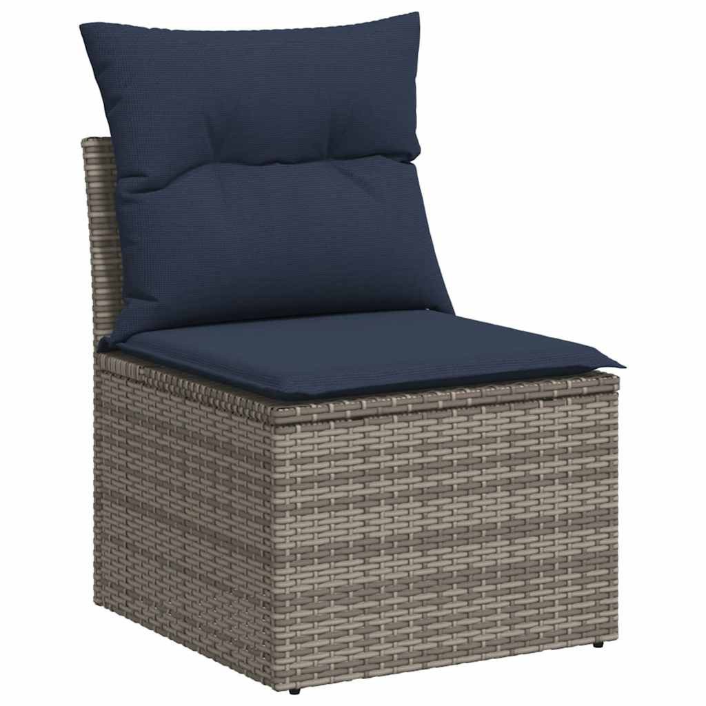 vidaXL Sofaelement 5-teiliges Gartensofa-Set mit Kissen, grau, Polyrattan (1 St)