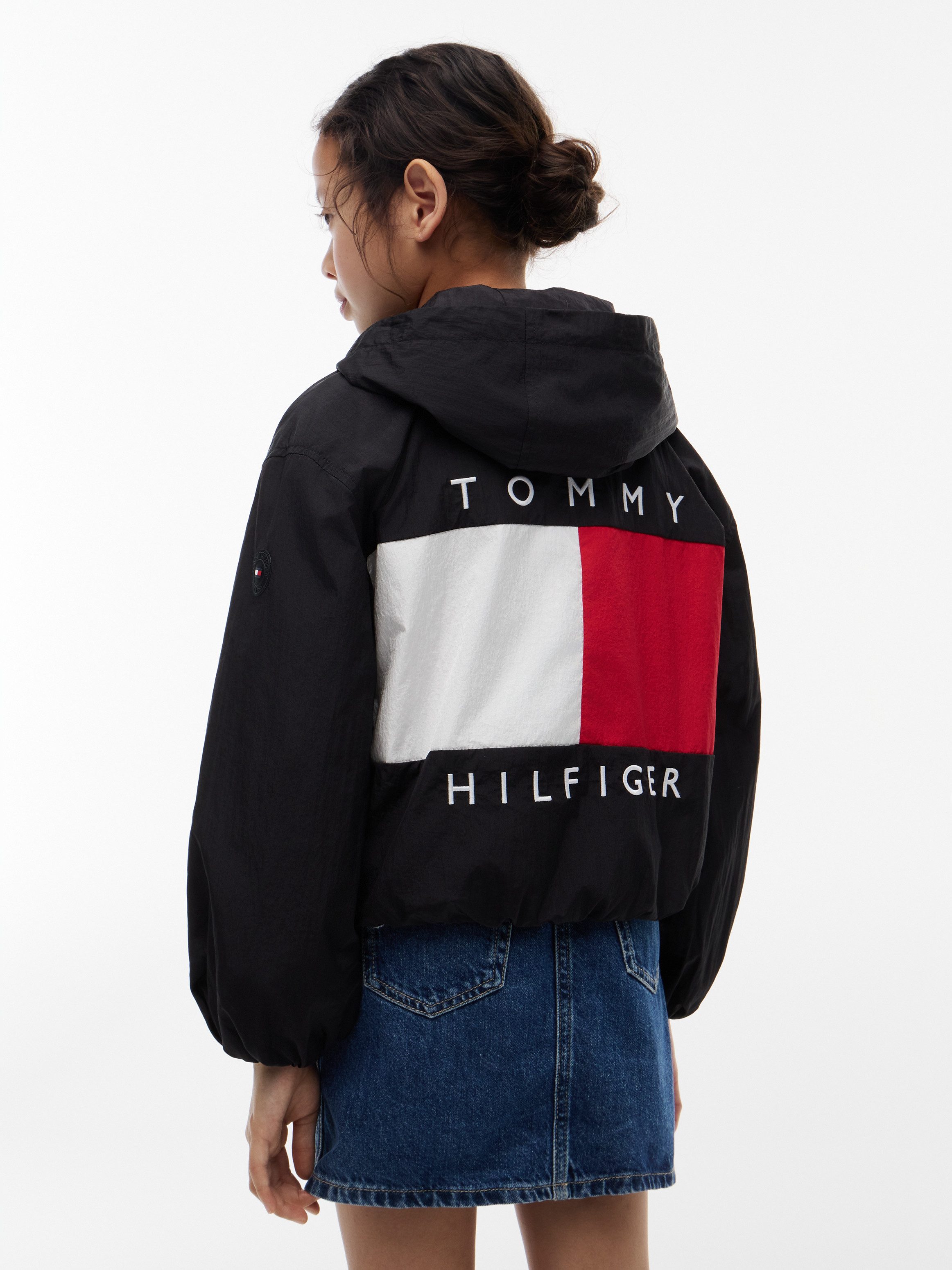Tommy Hilfiger Outdoorjacke Regular Fit, Kinder bis 16 Jahre, großer Rückendruck