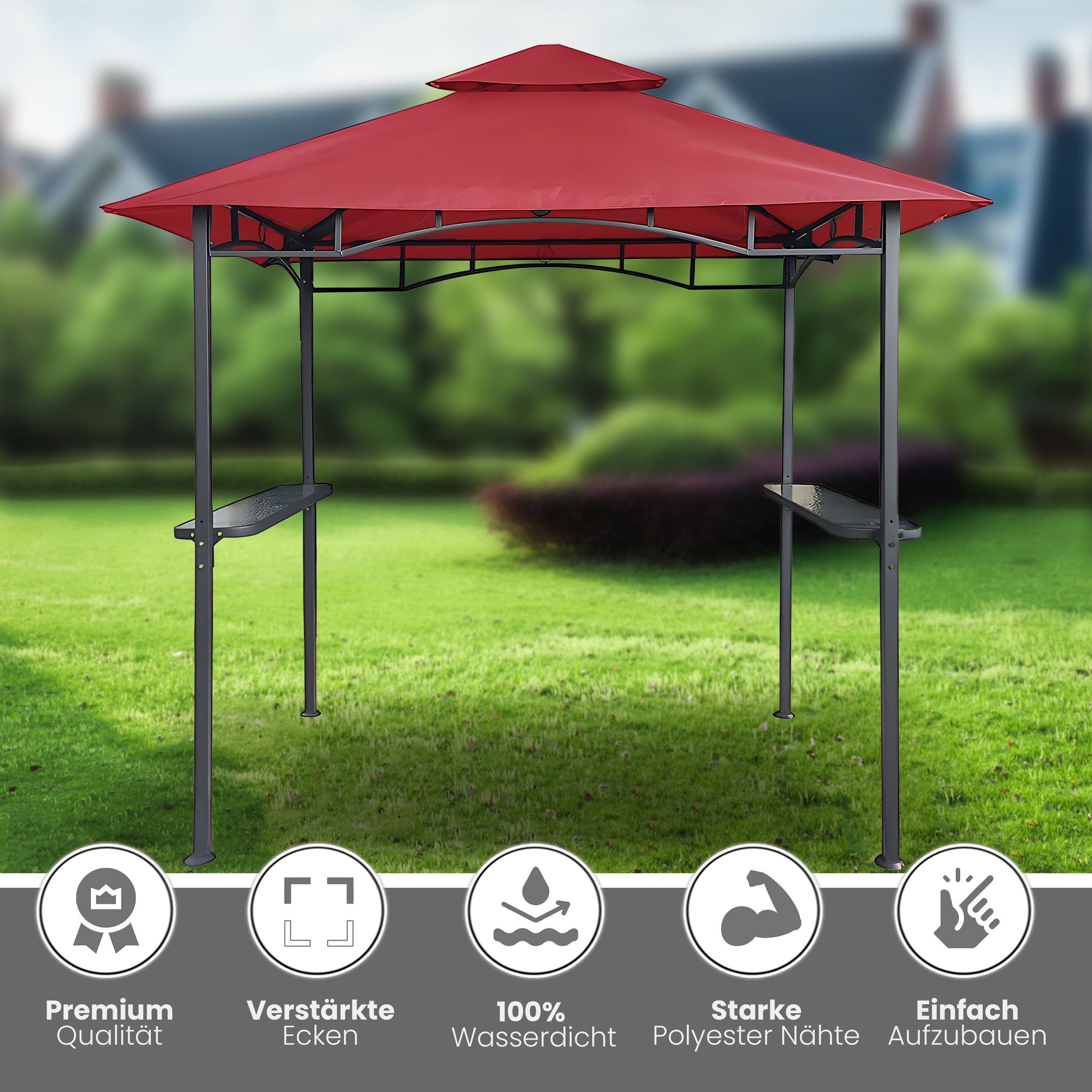 habeig Grillpavillon Grillpavillon Wasserdicht PVC Dach günstig online kaufen