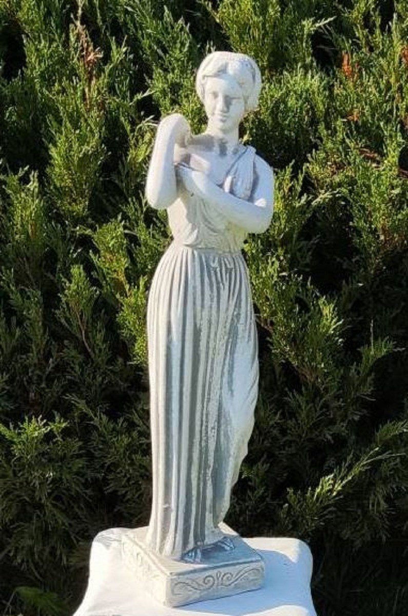 Skulptur Casa Padrino Jugendstil Garten Deko Stein Skulptur Dame Grau H. 48 cm