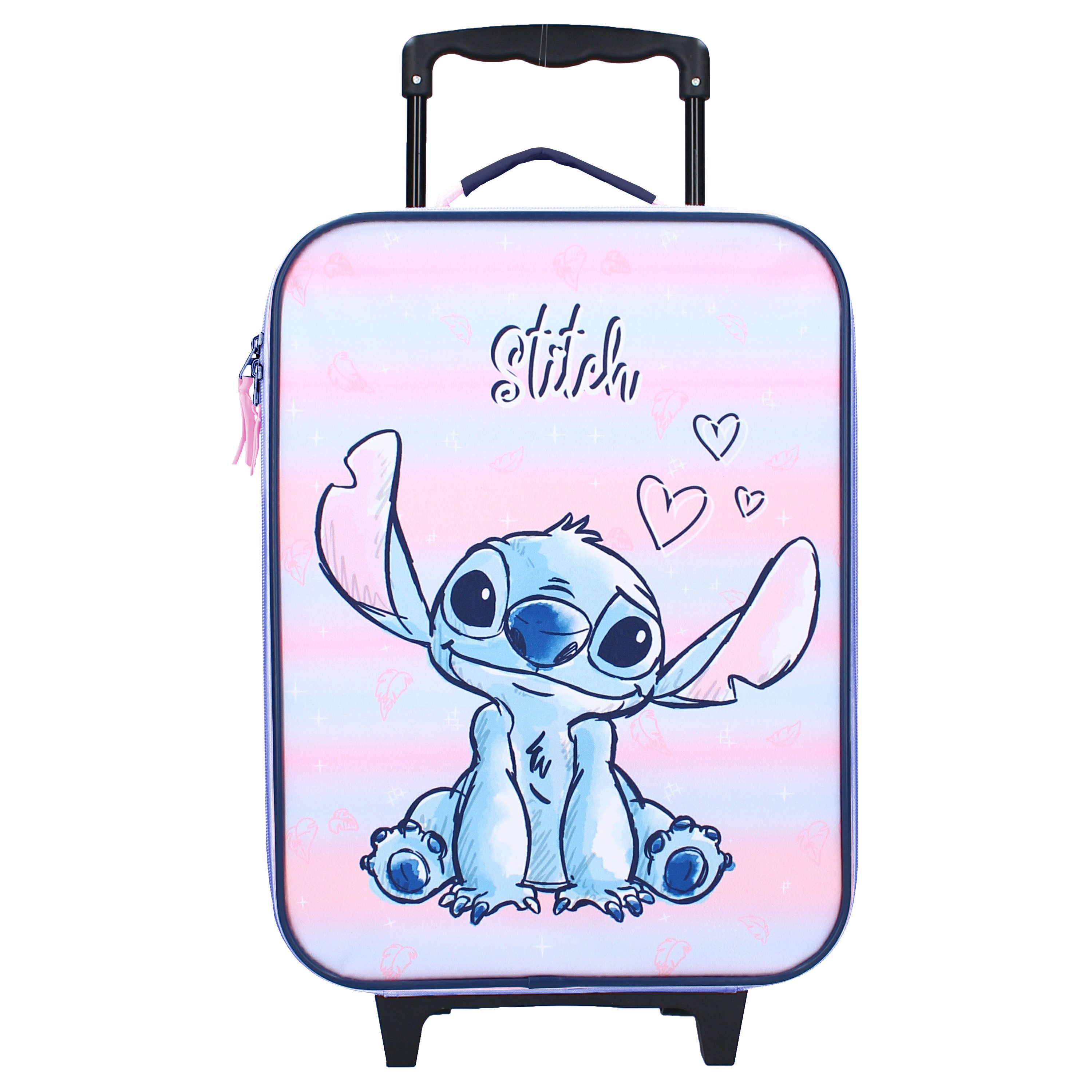 Disney Weichgepäck-Trolley Lilo und Stitch 2 tlg. Set Kinder Trolley Reisekoffer Lunchbox, 2 Rollen