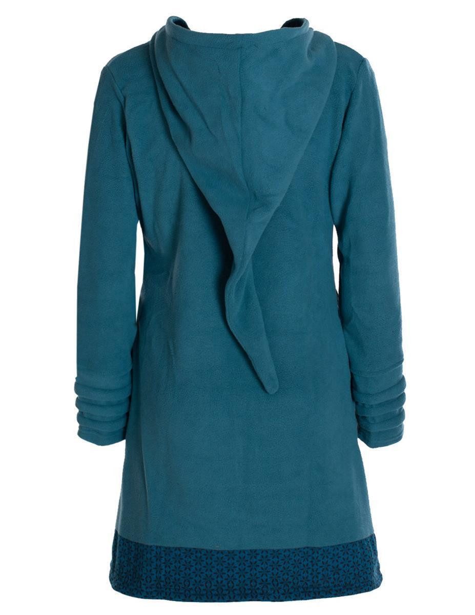 Vishes Kurzmantel Lange Fleecejacke Hippiemantel Übergangsjacke Zipfelkapuz günstig online kaufen