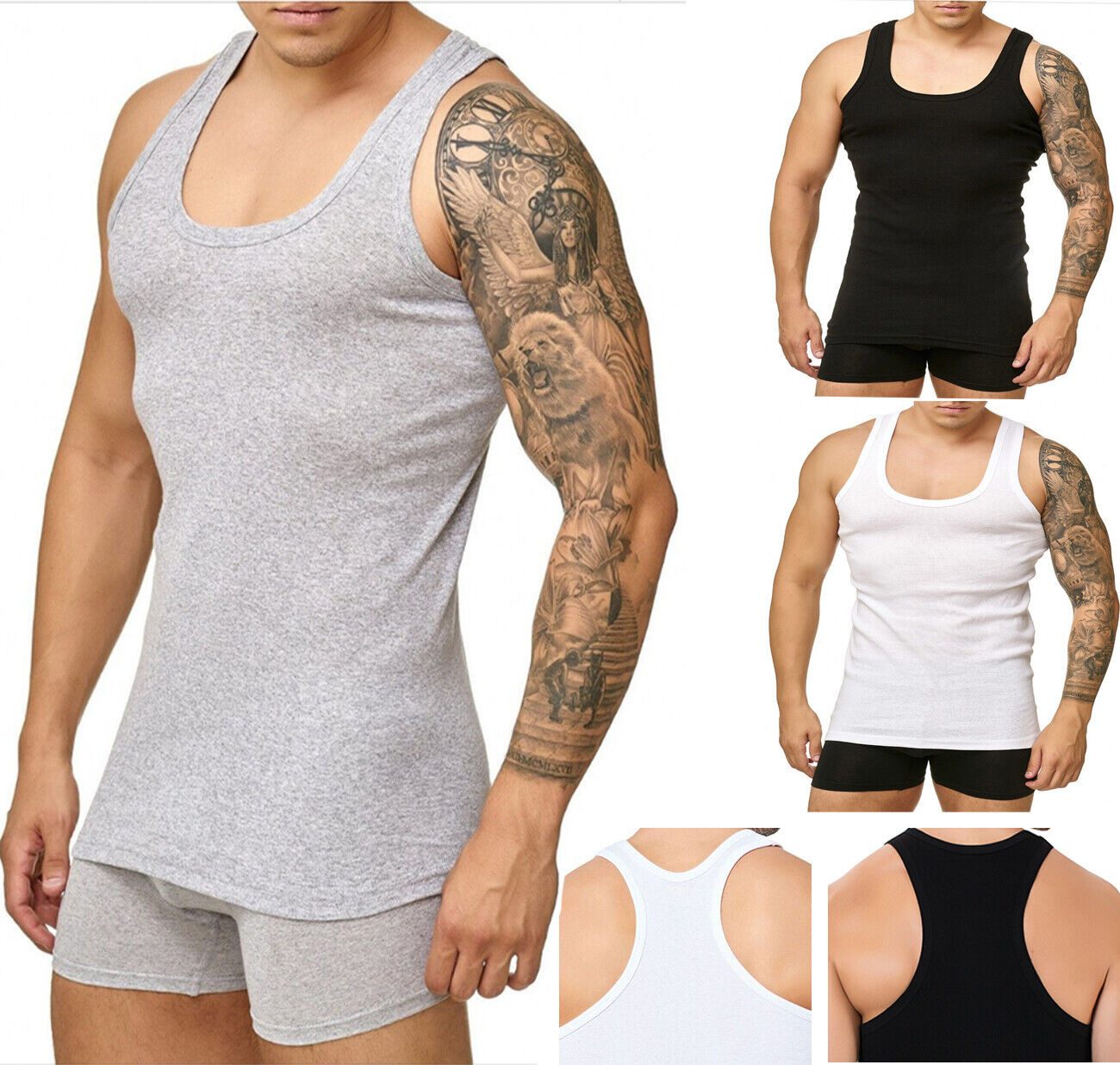 DDOnlineShop Unterhemd 8er Sparset Tank-Top für Herren, 100% Baumwolle (Spa günstig online kaufen