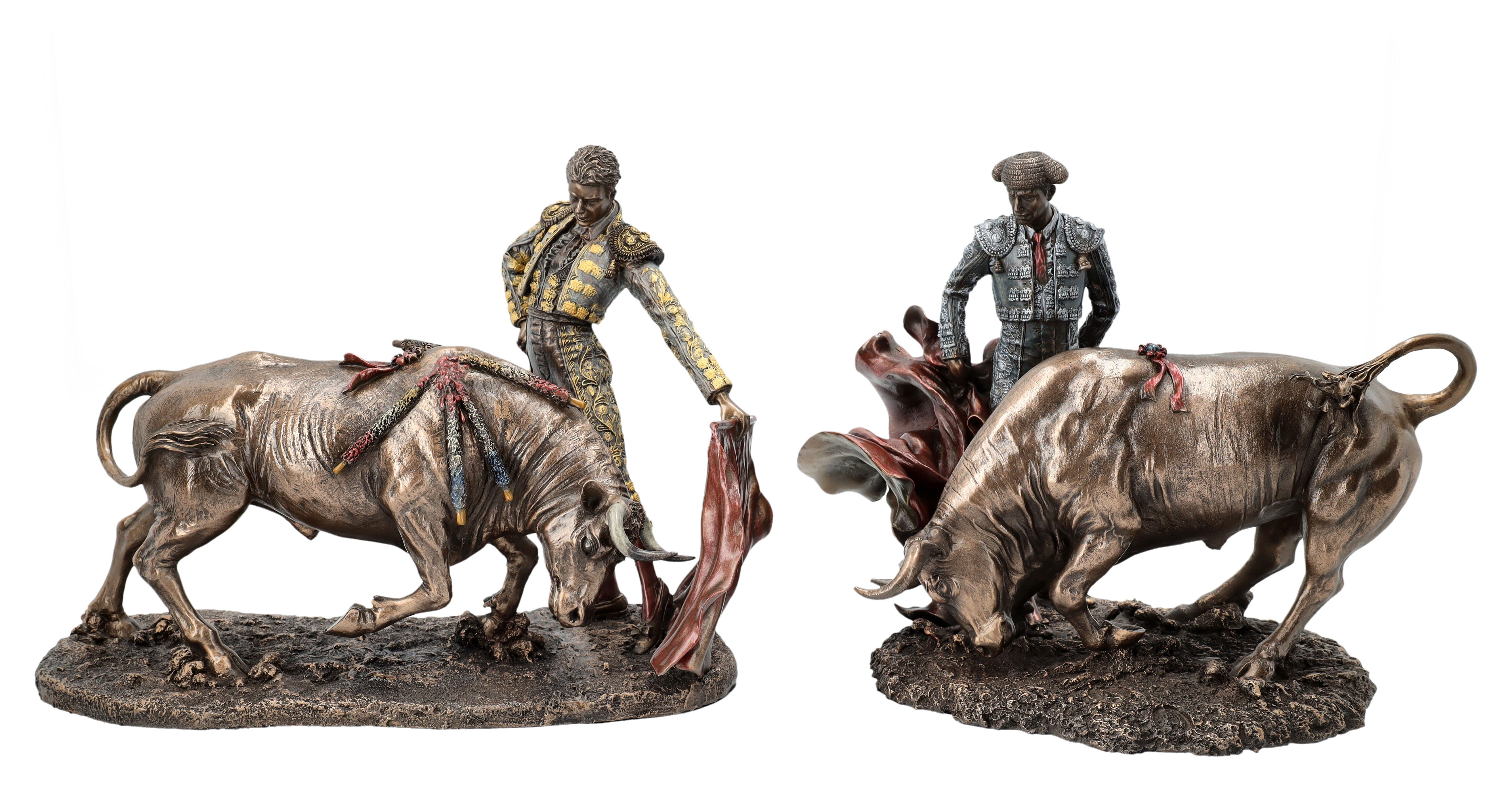 Figuren Shop GmbH Dekofigur Torero Figuren Set - Matadoren beim Stierkampf - Veronese Tierfigur