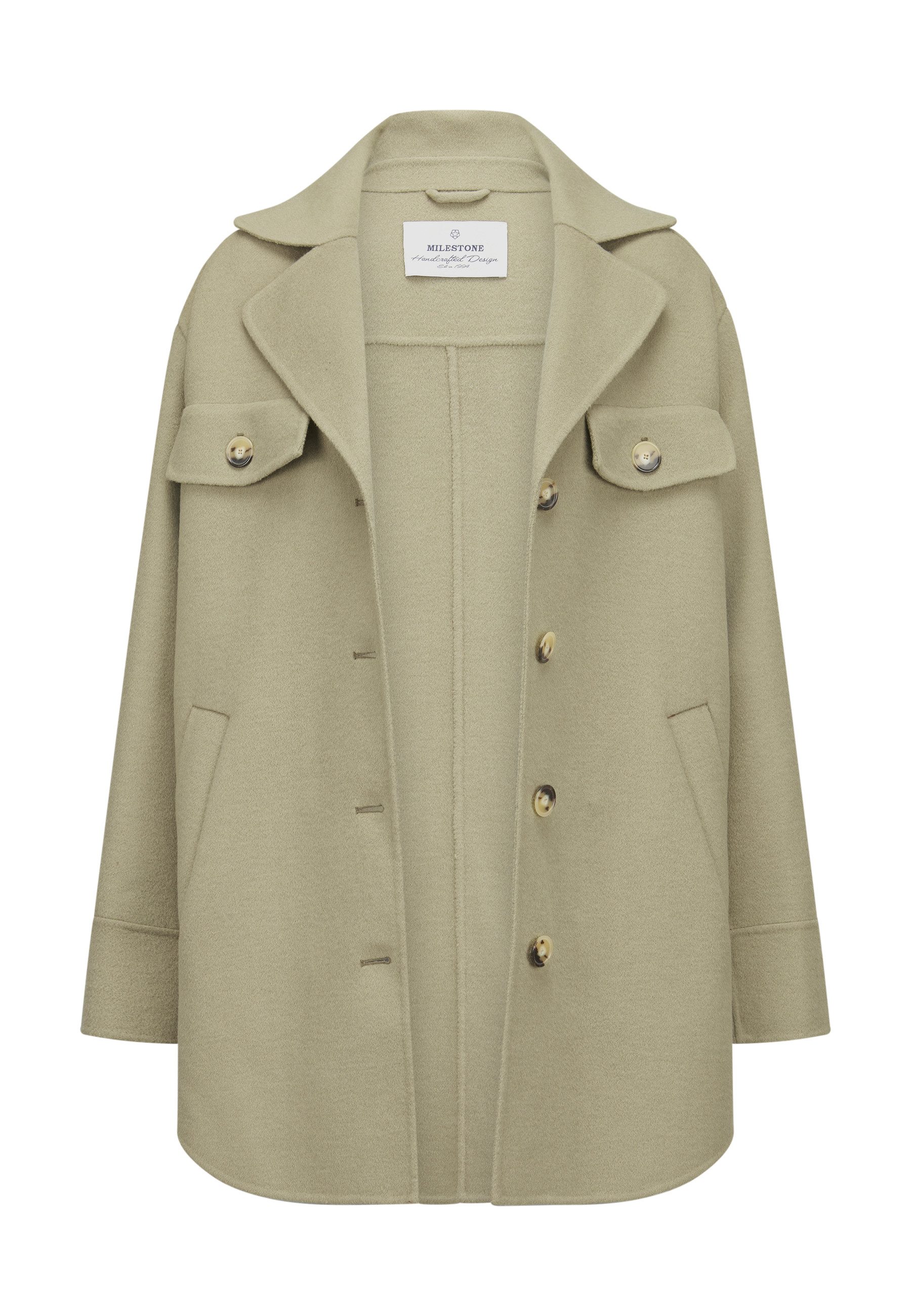 Milestone Hemdjacke MSAnn Damen Overshirt Übergangsjacke klassisch