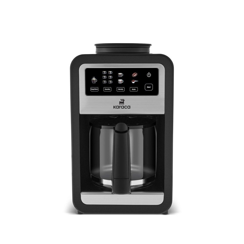 Karaca Espressomaschine, Grindbrew Pro Filterkaffeemaschine mit Mahlwerk 0,85L, 6 Tassen