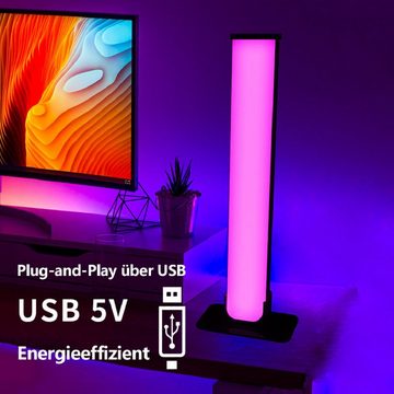 BUMHUM LED Stripe LED-Streifen Gaming Licht Bluetooth Stimmungslicht Sound Sensor Lampe, 2x Smart LED Lightbar TV Hintergrundbeleuchtung APP Gaming Lampe RGB