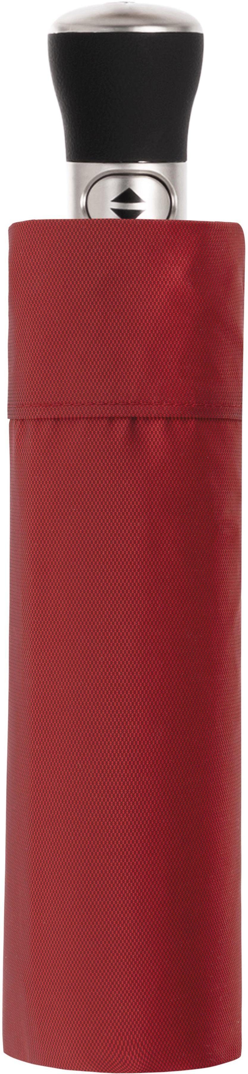 doppler MANUFAKTUR Taschenregenschirm Oxford rot, Uni, handgemachter Manufaktur-Taschenschirm