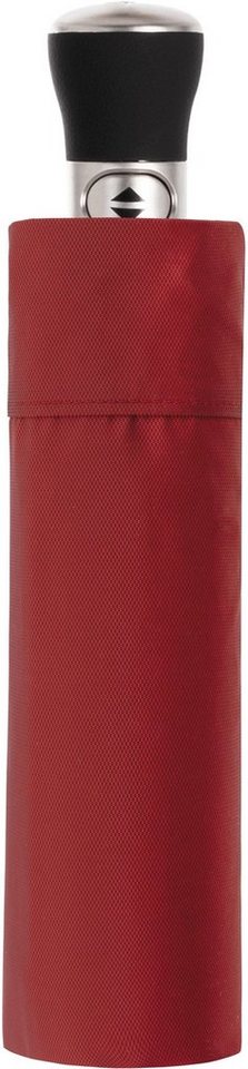 doppler MANUFAKTUR Taschenregenschirm Oxford Uni, rot, handgemachter  Manufaktur-Taschenschirm