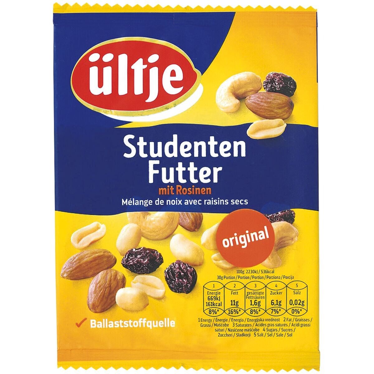 UELTJE Nüsse, Studentenfutter 200 g, mit Rosinen