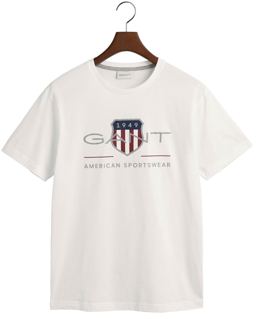 SHIELD SS der ARCHIVE mit REG auf white Brust T-SHIRT T-Shirt Gant Logodruck