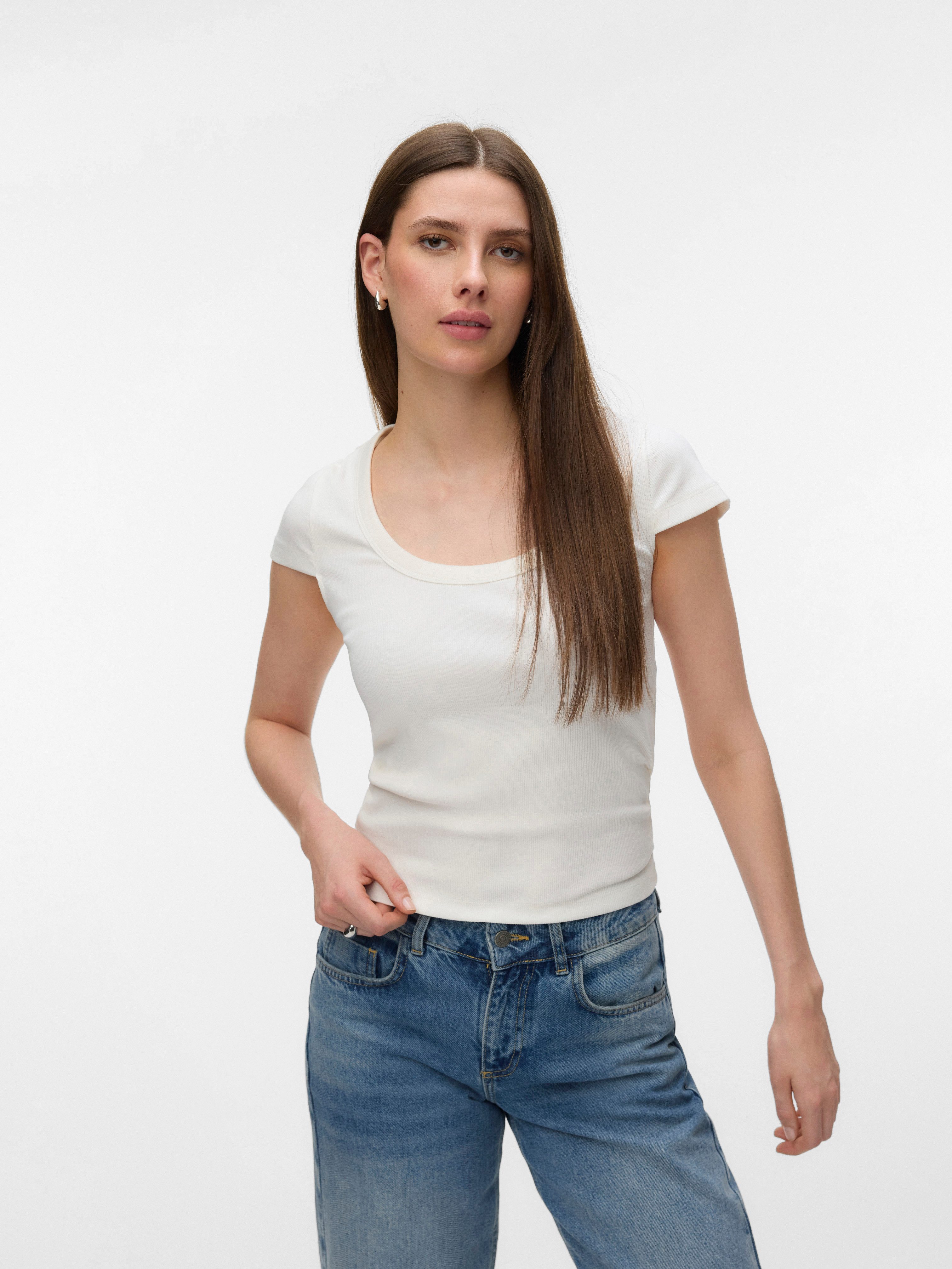 Kurzarmshirt VMCHLOE CS SHORT U-NECK NOOS