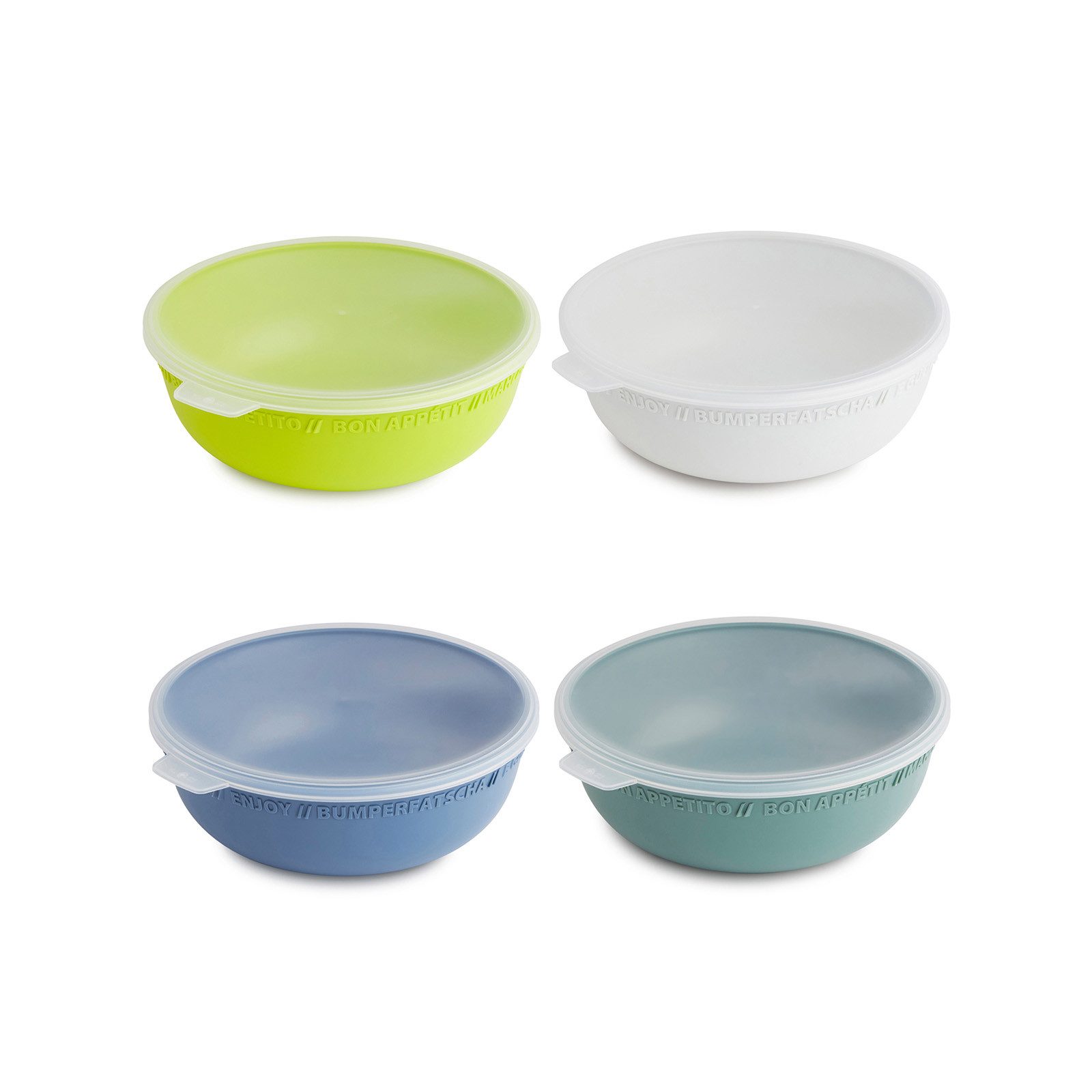 ROTHO Vorratsdose Tresa 4er Set Schüssel 1.02l mit Deckel Lebensmittelbehälter, Kunststoff, (Schüsselset, 4er-Set), Миски aus recyceltem Kunststoff