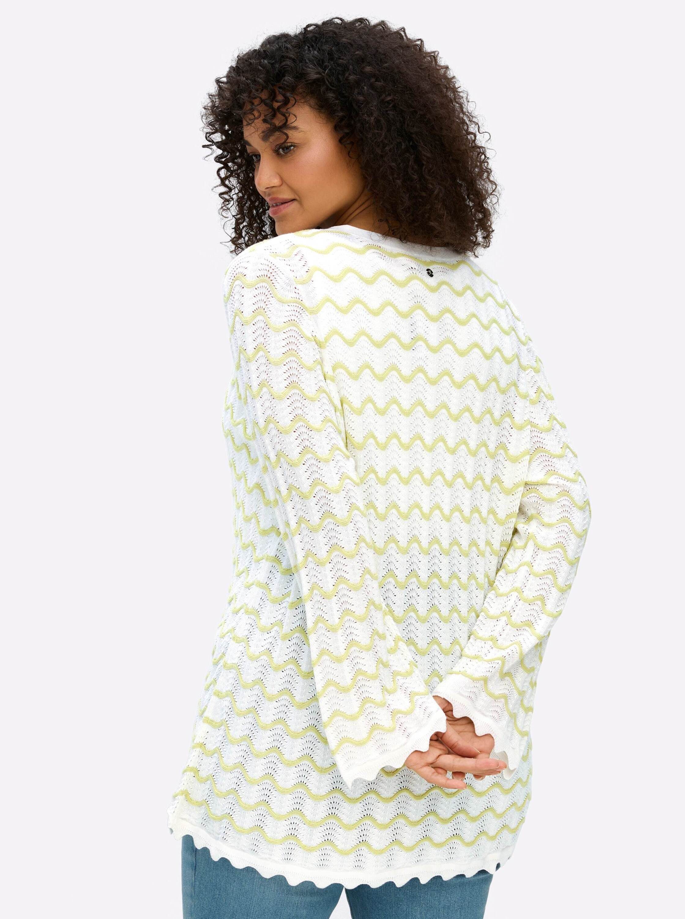 Sheego Strickjacke Cardigan Langarm Ajour