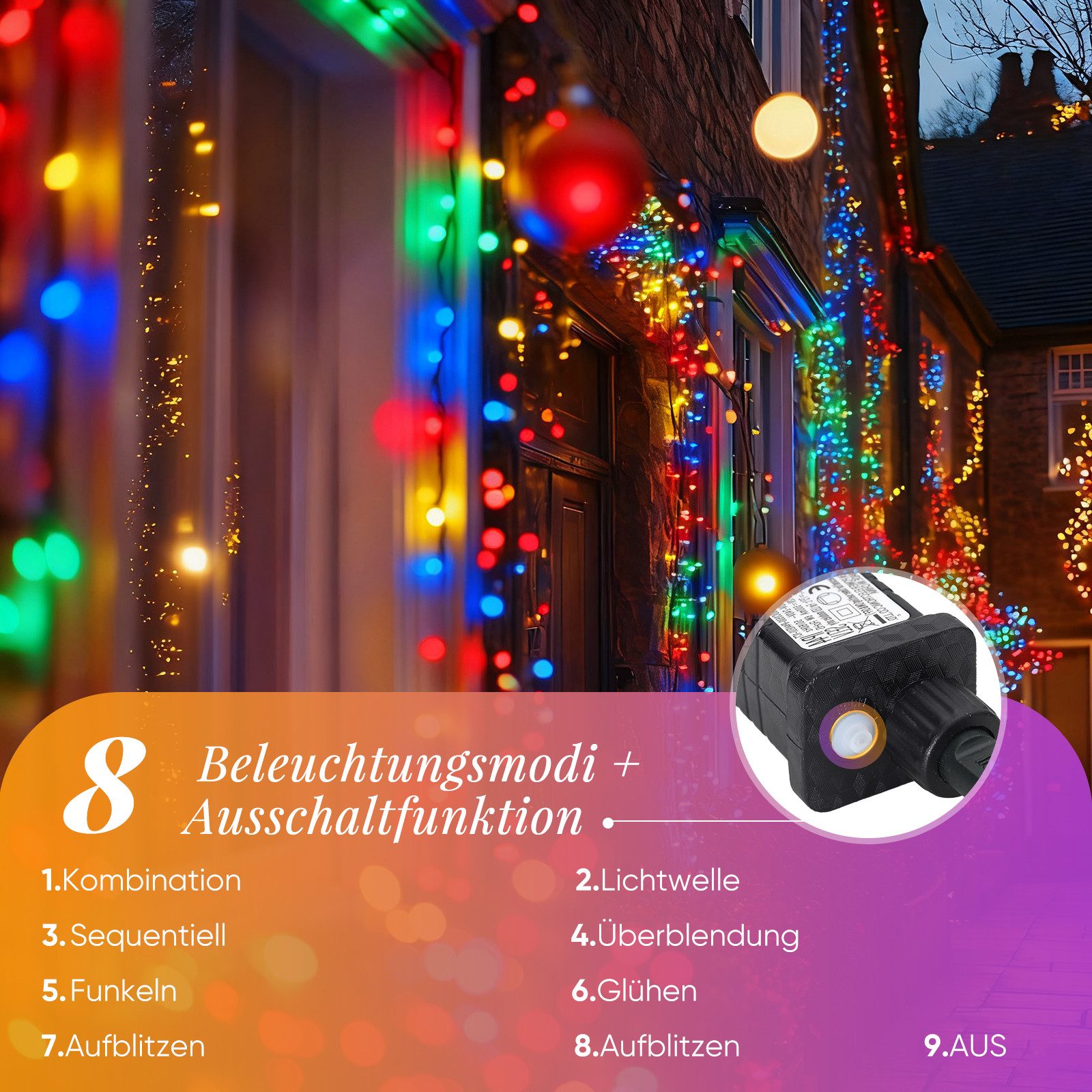 Salcar LED-Lichterkette LED Cluster Lichterkette Außen Weihnachtslichterket günstig online kaufen