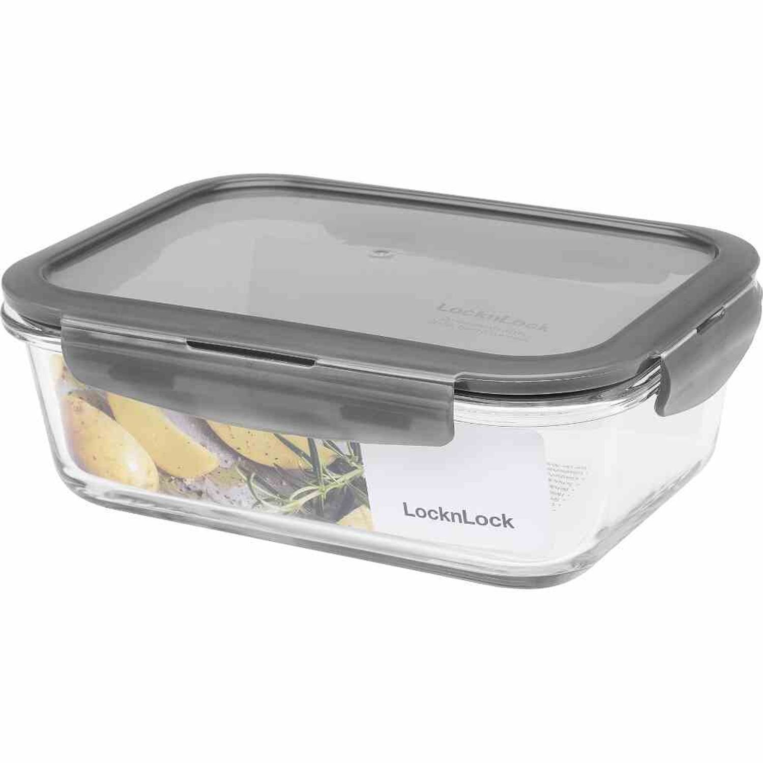 LOCK & LOCK Teedose Box "Boroseal" 1,0 l eckig 20 x 15,2 x 7,4 cm, transparent, Glas