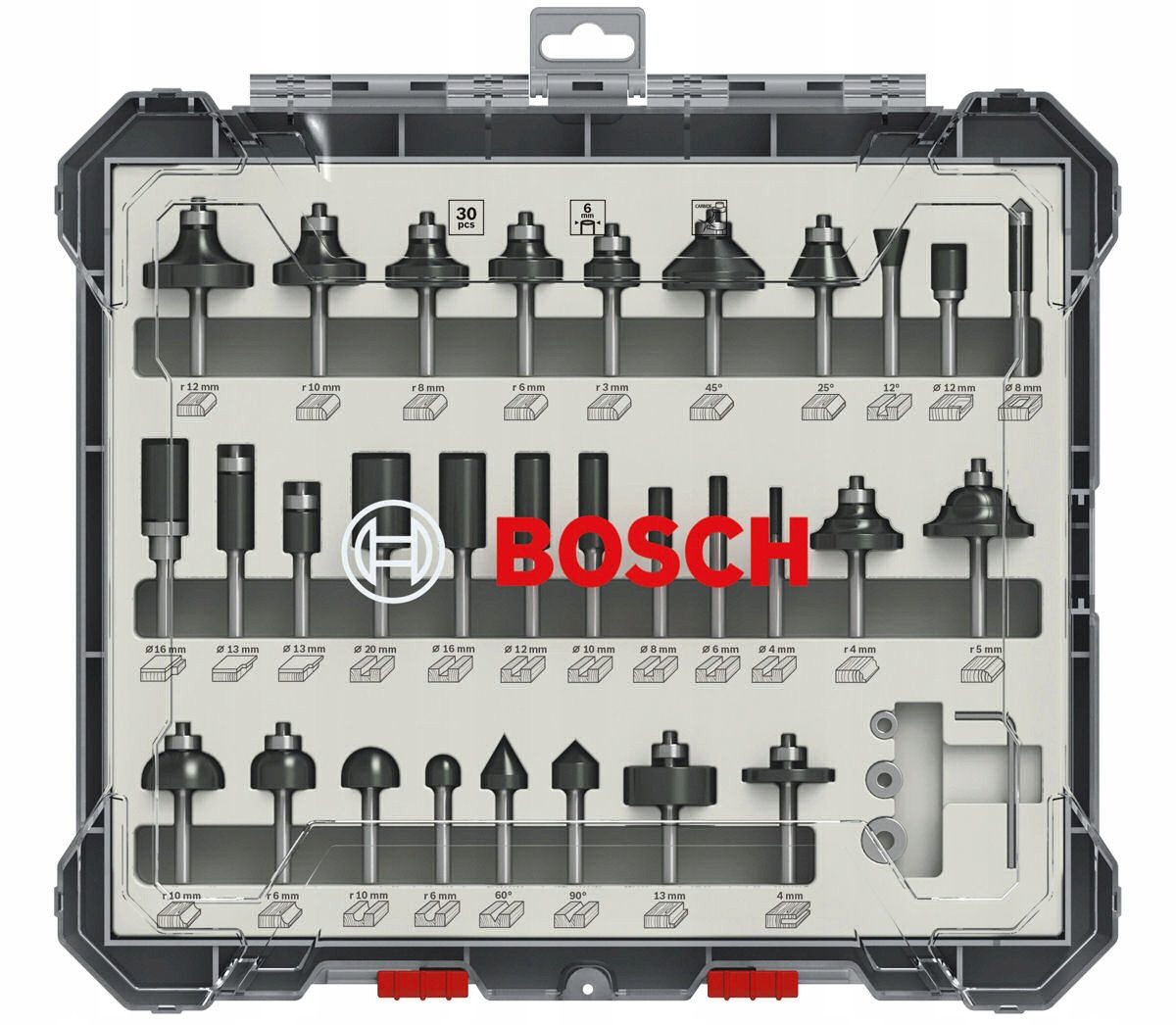 Thumbnail - BOSCH Nutfräser BOSCH Nutfräser-Set, 6-mm-Schaft, 30-teilig 2607017474, 30 teilig