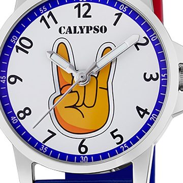 CALYPSO WATCHES Quarzuhr Calypso Kinder Uhr Analog Outdoor, (Analoguhr), Kinder Armbanduhr rund, Kunststoffarmband blau, Outdoor