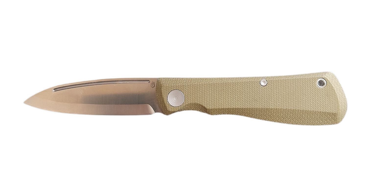 Gerber Taschenmesser Gerber Taschenmesser Mansfield aus D2 Stahl in grün, (1 St), Taschenclip