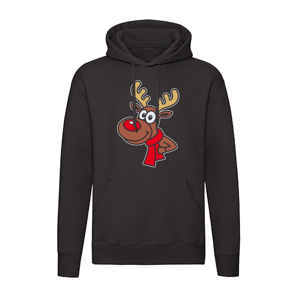 G-graphics Hoodie Rentier mit Schal Unisex mit schönem Winter- & Weihnachtsmotiv