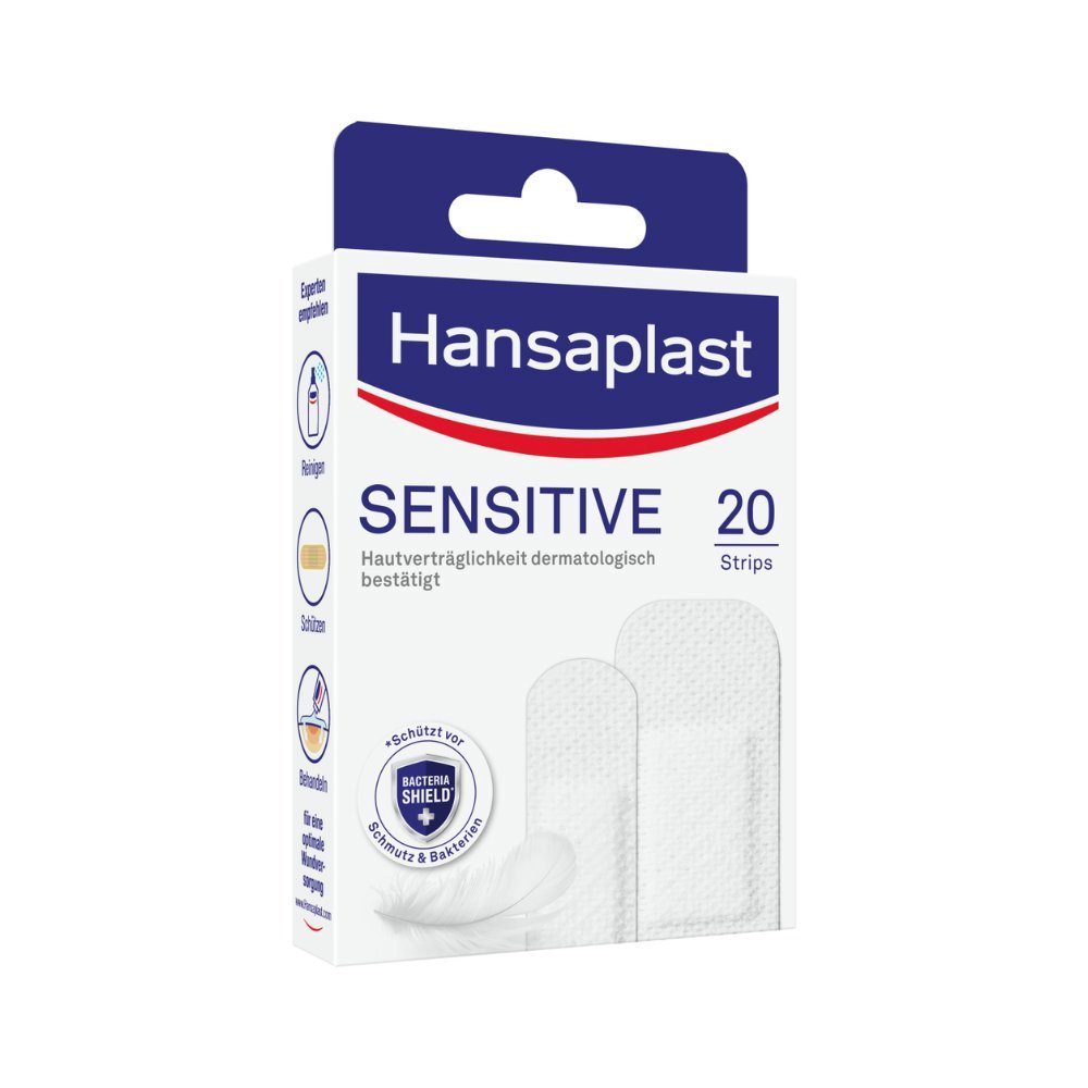 Beiersdorf AG Wundpflaster Hansaplast Sensitive 20 Str. / 2 Gr. - B01HQ4CJSI, Packung