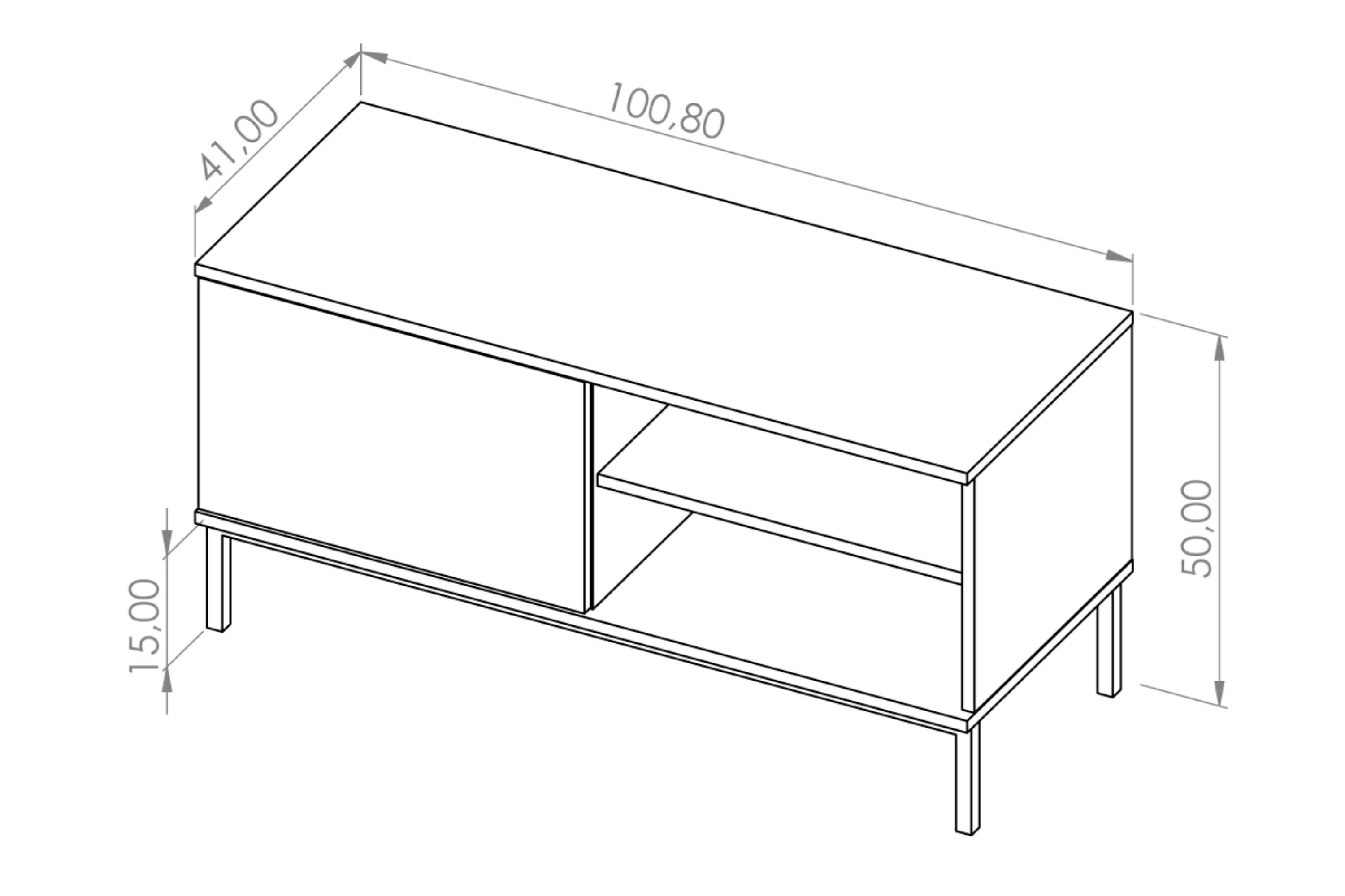 KONSIMO® TV-Schrank ERISTI Fernsehschrank TV-Board, hergestellt in der EU viel Stauraum, Fach für Receiver, Gerätefach, Wohnzimmermöbel
