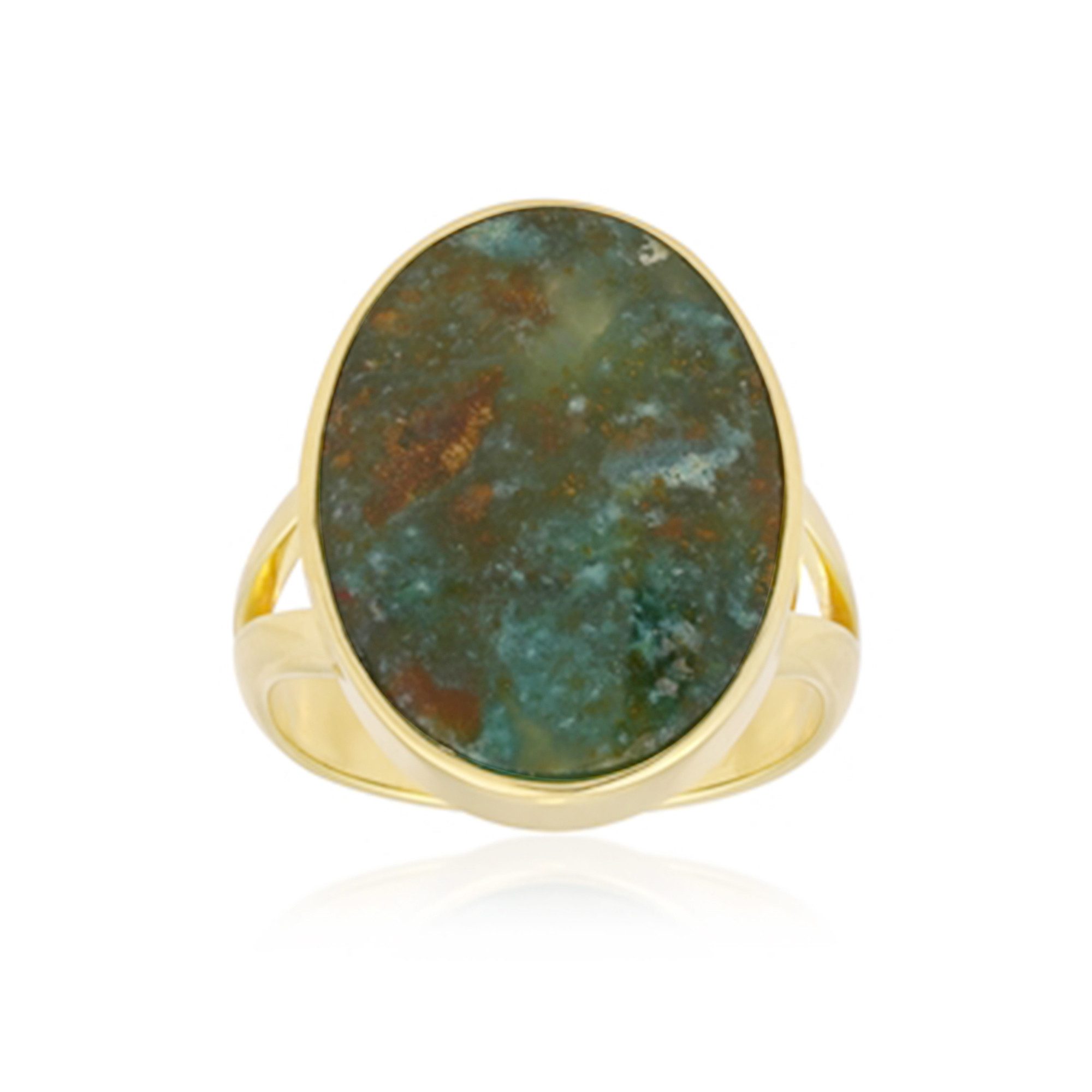 Cavill Solitärring Cavill 925 Silberring, vergoldet, 9,95 ct Garut-Holzopal oval (1-tlg)