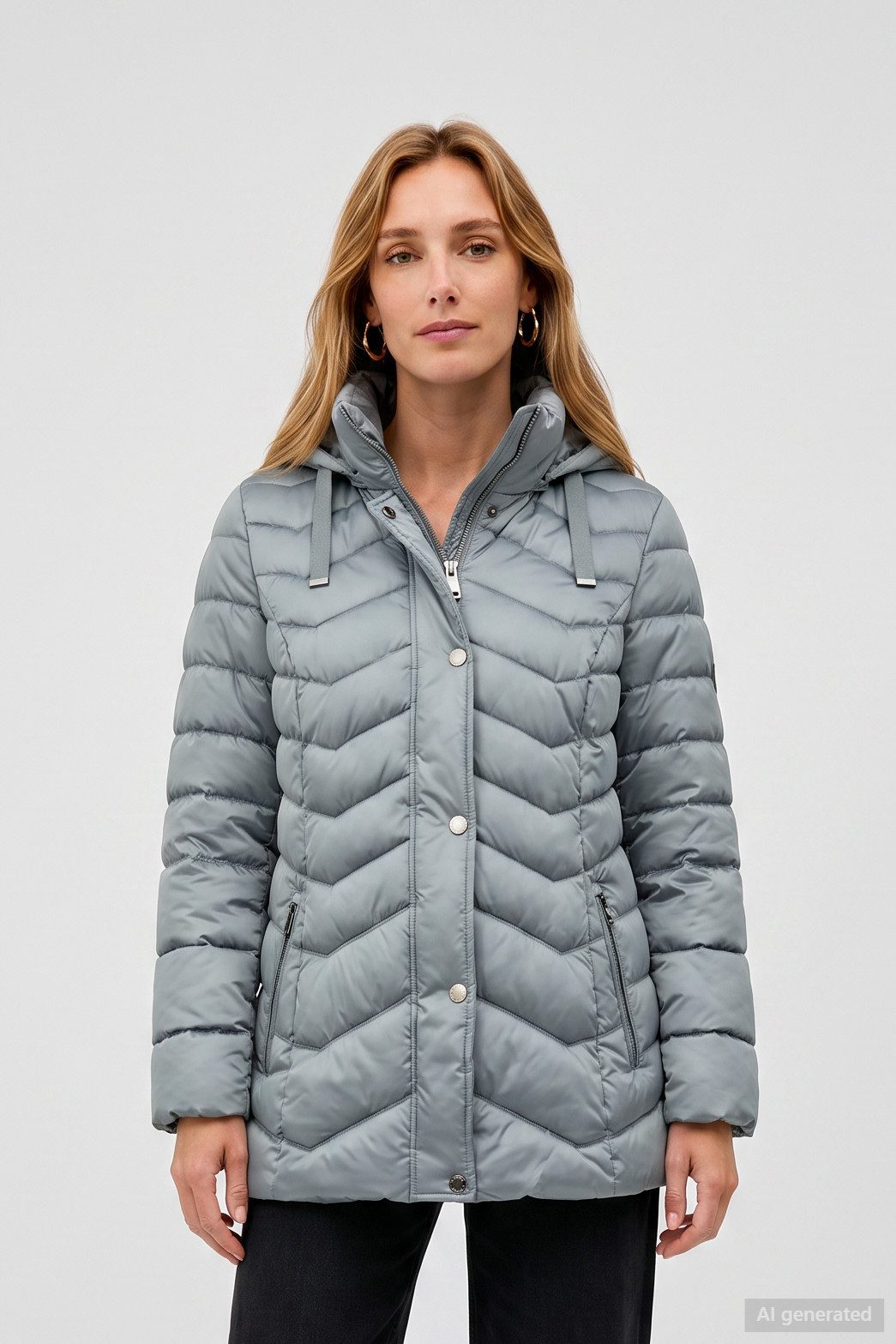 Barbara Lebek Steppjacke warme Damenjacke oder Herbstjacke mit abnehmbarer Kapuze