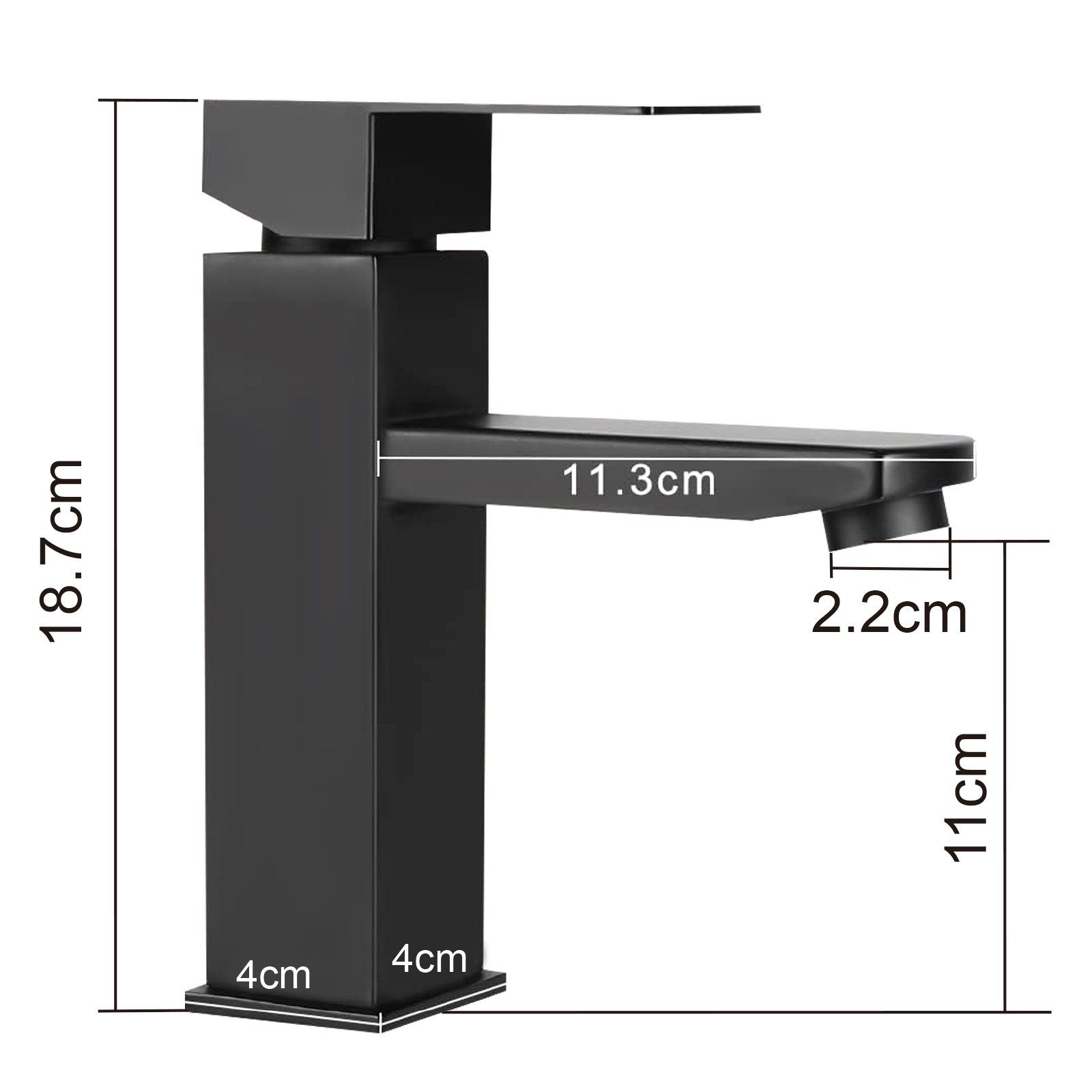 ZMH Waschtischarmatur SUS304-Edelstah Hochdruck 2-Kopf-Schnellanschluss Wasserhahn SUS304-Edelstahl – mit Wasserspar-Belüfter & Schnellmontage