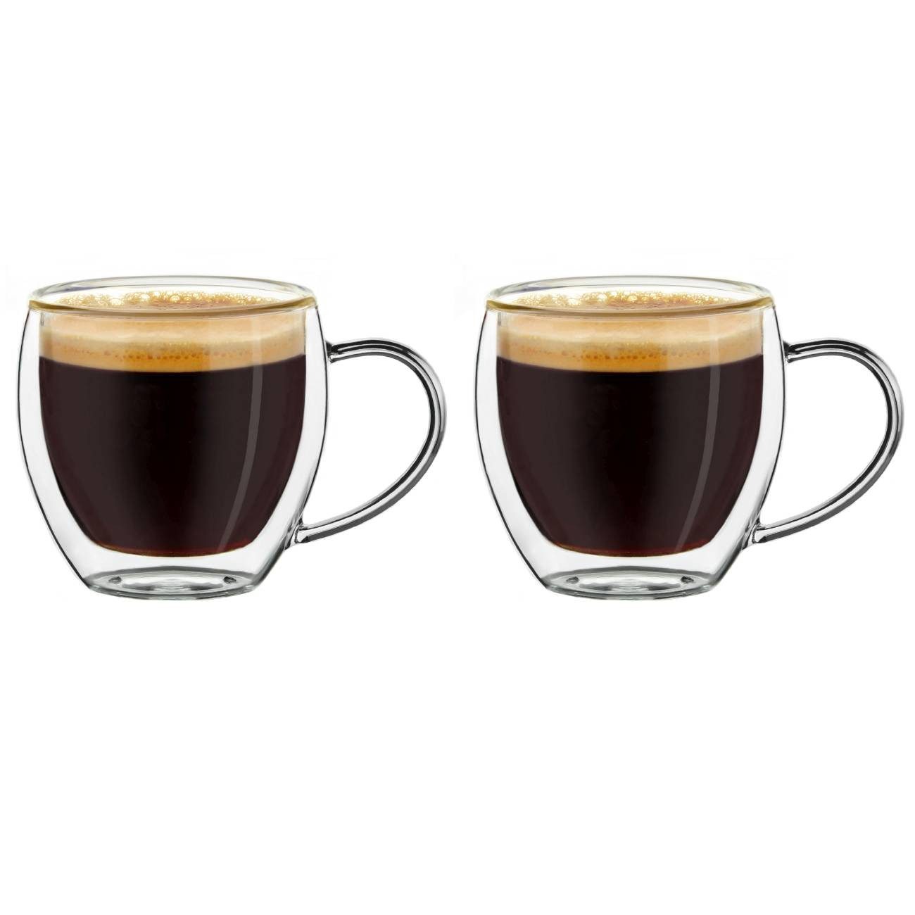 Creano Teeglas Thermoglas Espressoglas hoch mit Henkel 2er Set; 100ml, 2-tlg., Borosilikatglas, 2 Gläser