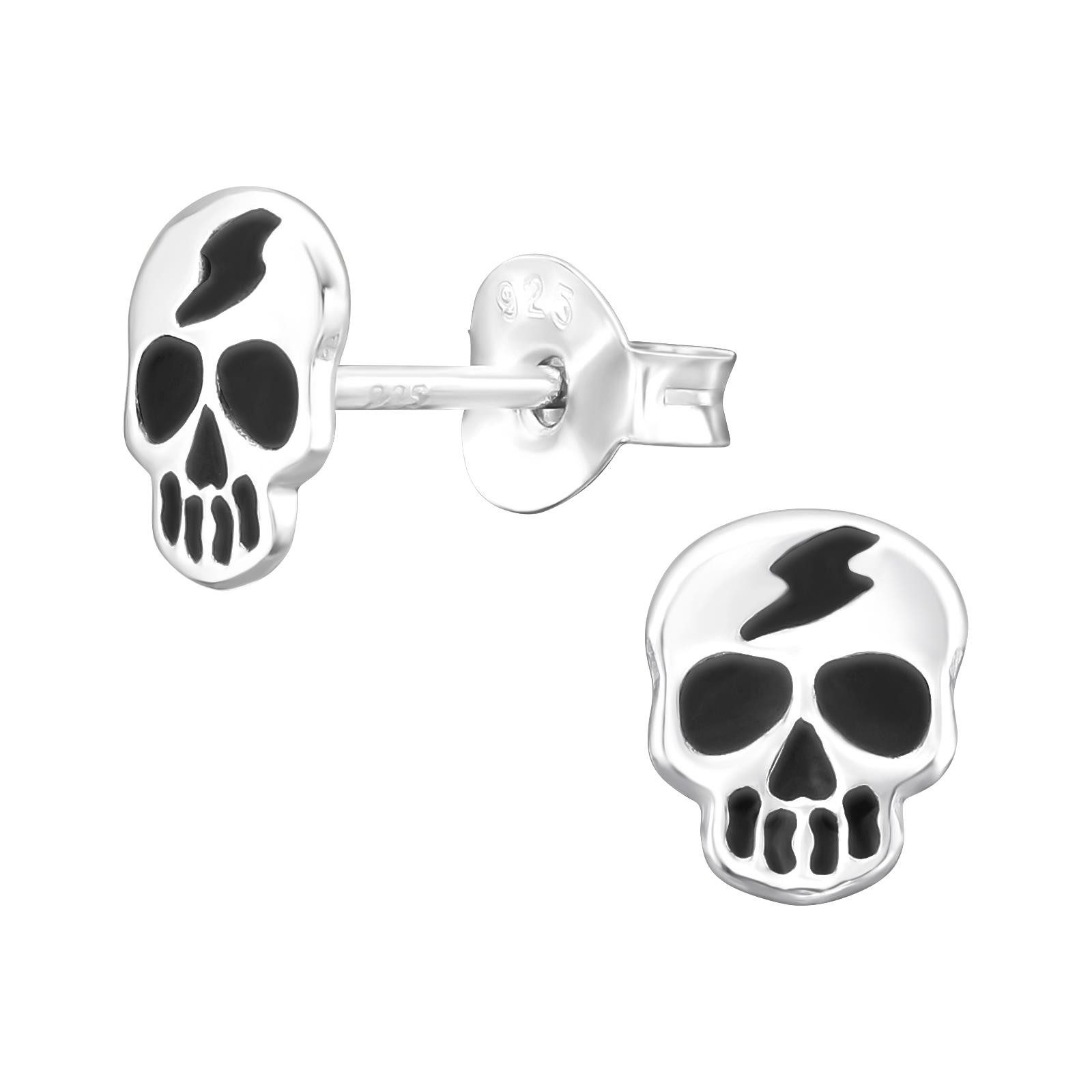 Ohrring-Set Totenkopf Kinder Ohrringe 925 Silber Ohrstecker