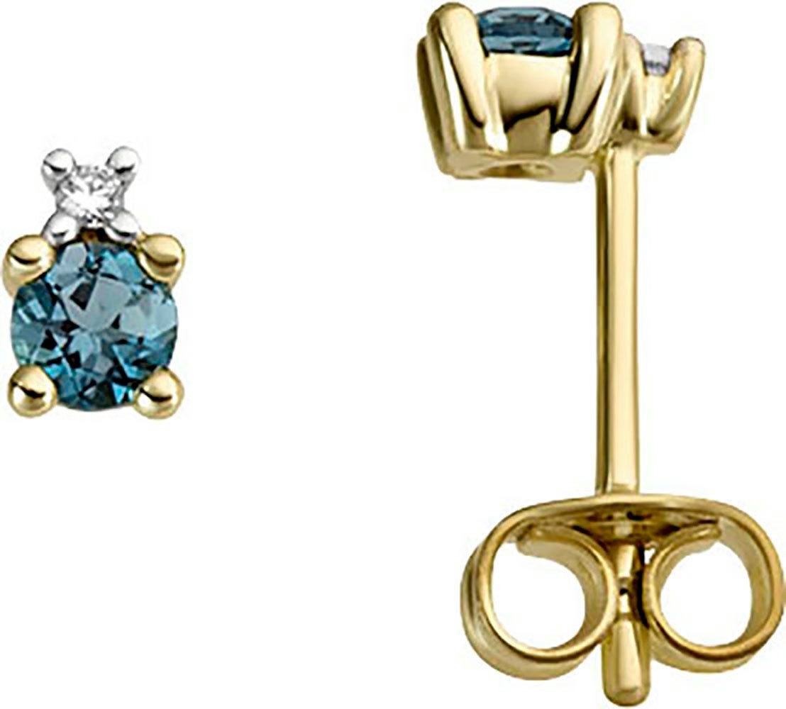 Paar Ohrstecker Schmuck Geschenk Gold 333 Ohrschmuck Ohrringe Edelstein Solitär