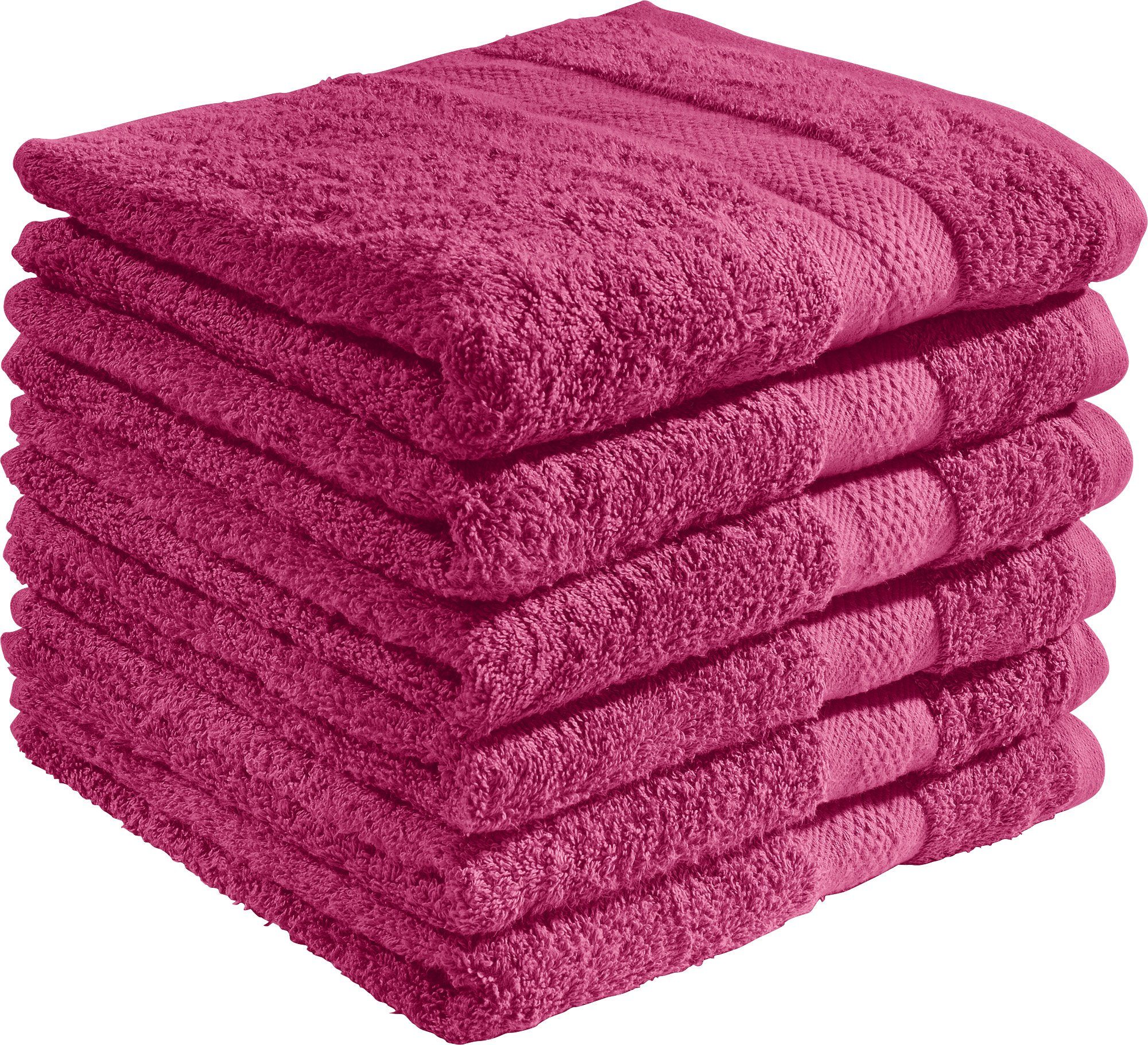 REDBEST Handtuch Handtuch "Chicago" 6er-Pack, Frottier (6-St), Walk-Frottier Uni fuchsia