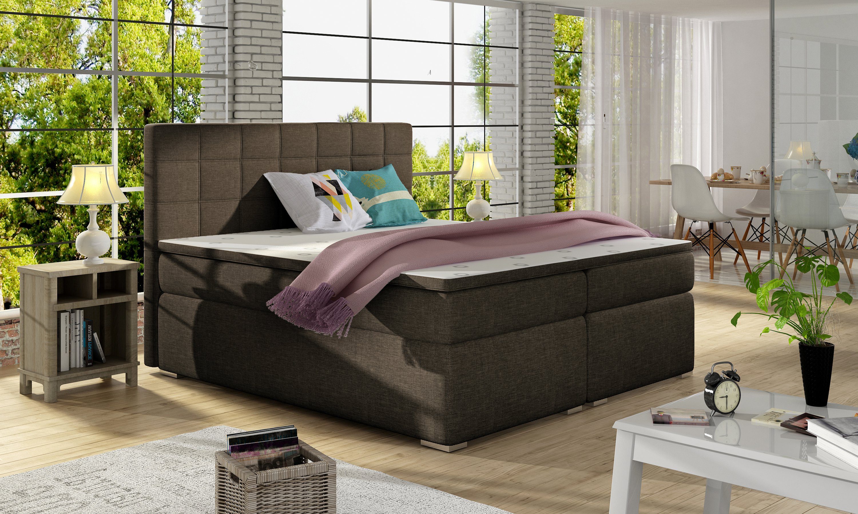 Best for Home Boxspringbett Boxspringbett Alice mit Bettkasten & Bonellfederkern inkl. Topper (140x200 160x200 180x200 cm), Handwerksqualität, TOP Preis-Leistungs-Verhältnis