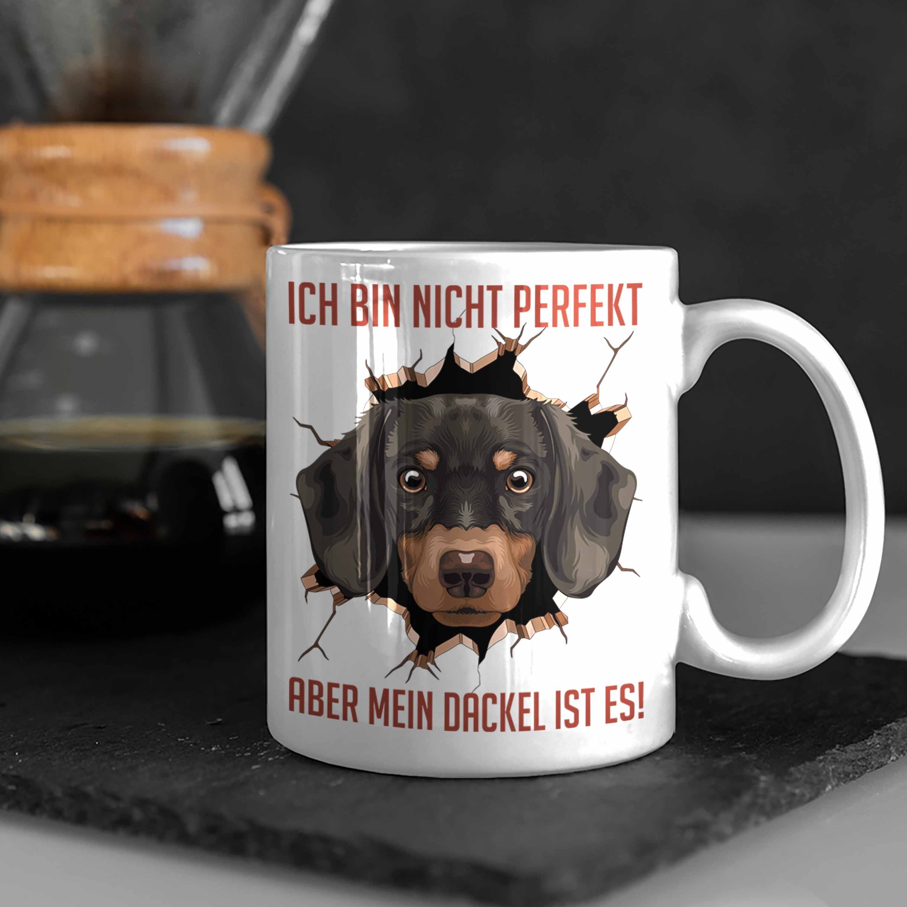 Tasse Bin Tasse Trendation Ich Dackel für Geschenk Dackelbesitzerin Kaffee-Becher Weiss Nicht