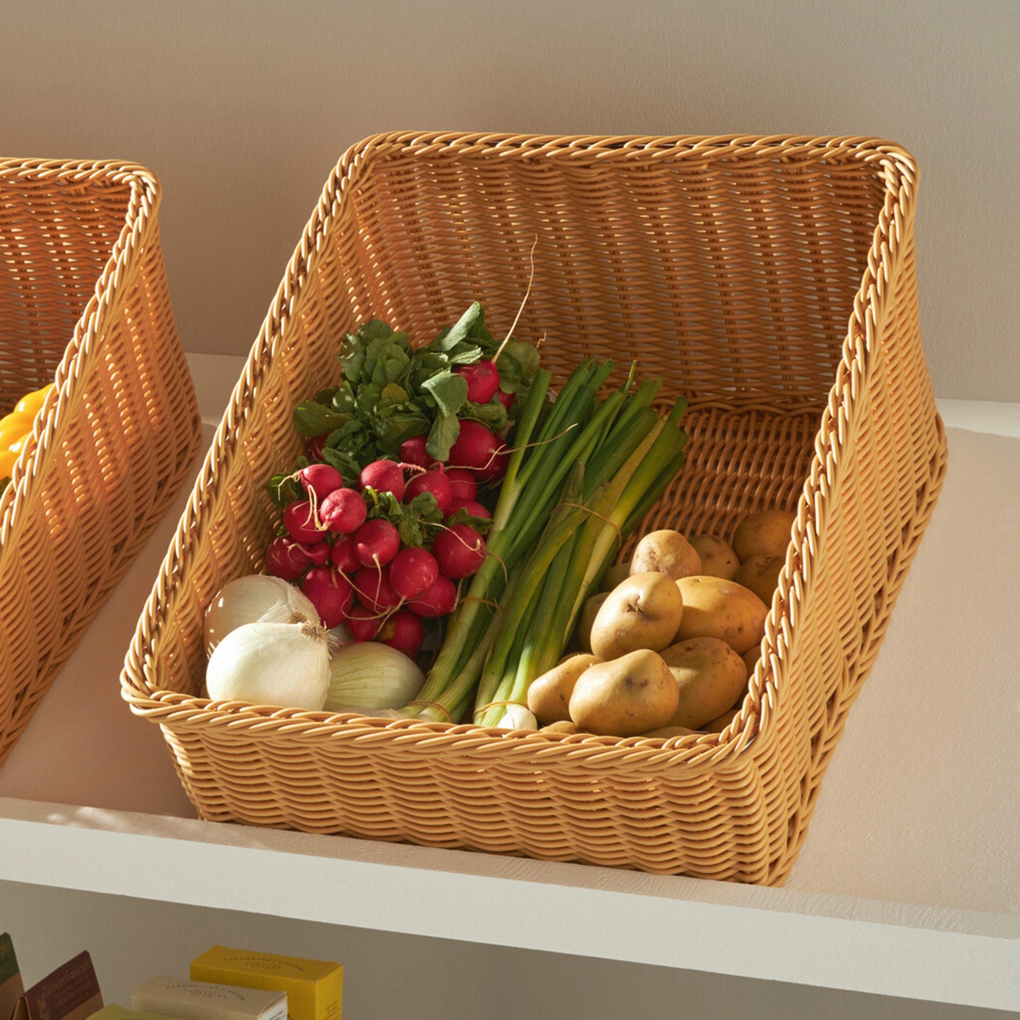 Dekoleidenschaft Regalkorb Auslagekorb aus Polyrattan, Schrankkorb, günstig online kaufen