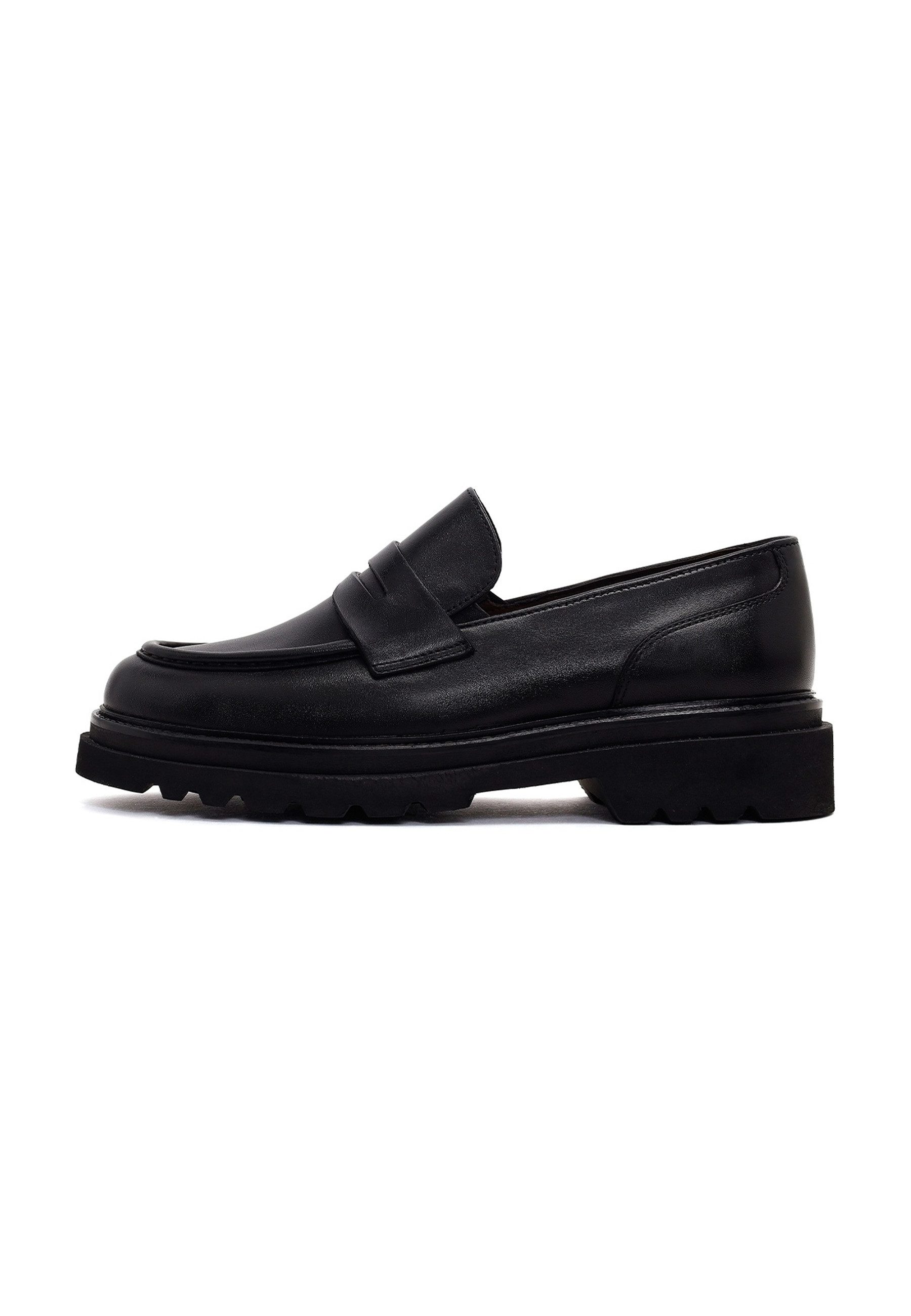 Derimod Leder Chunky Loafer Loafer Echtes Leder Obermaterial, Leder Innenfutter, EVA Sohle, Profilsohle