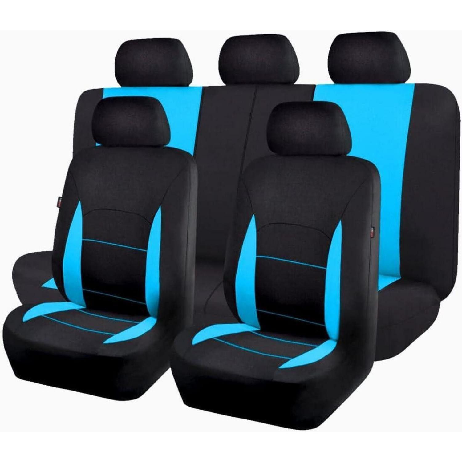 LuxusKollektion Autositzbezug Auto Sitzbezüge Universal Set Mintblau/Schwarz