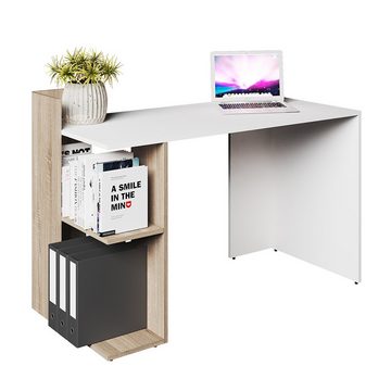 Vicco Schreibtisch Bürotisch Arbeitstisch PC-Tisch THEO Weiß Sonoma