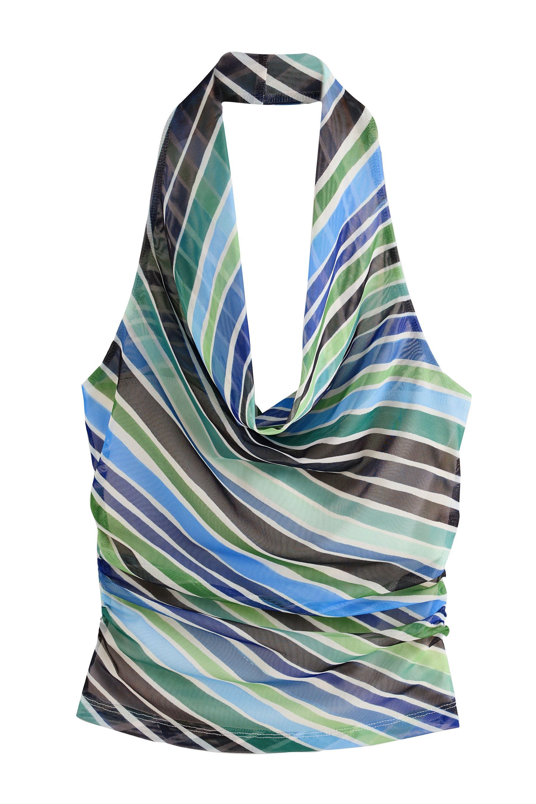 Next Kurzarmbluse Ärmelloses Neckholder-Oberteil mit Mesh (1-tlg)