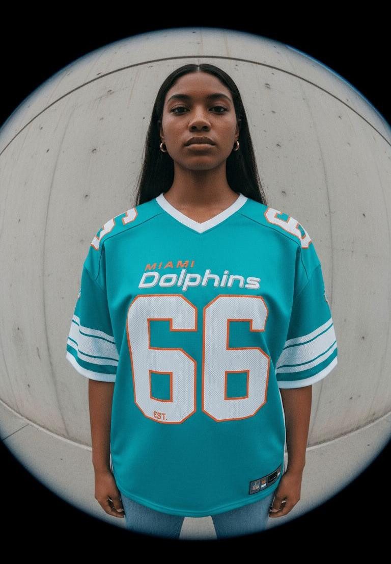 Recovered T-Shirt Miami Dolphins NFL Mesh Oversized Top Jersey Trikot Türkis Recovered (1-tlg) – Bild 4 von 5
