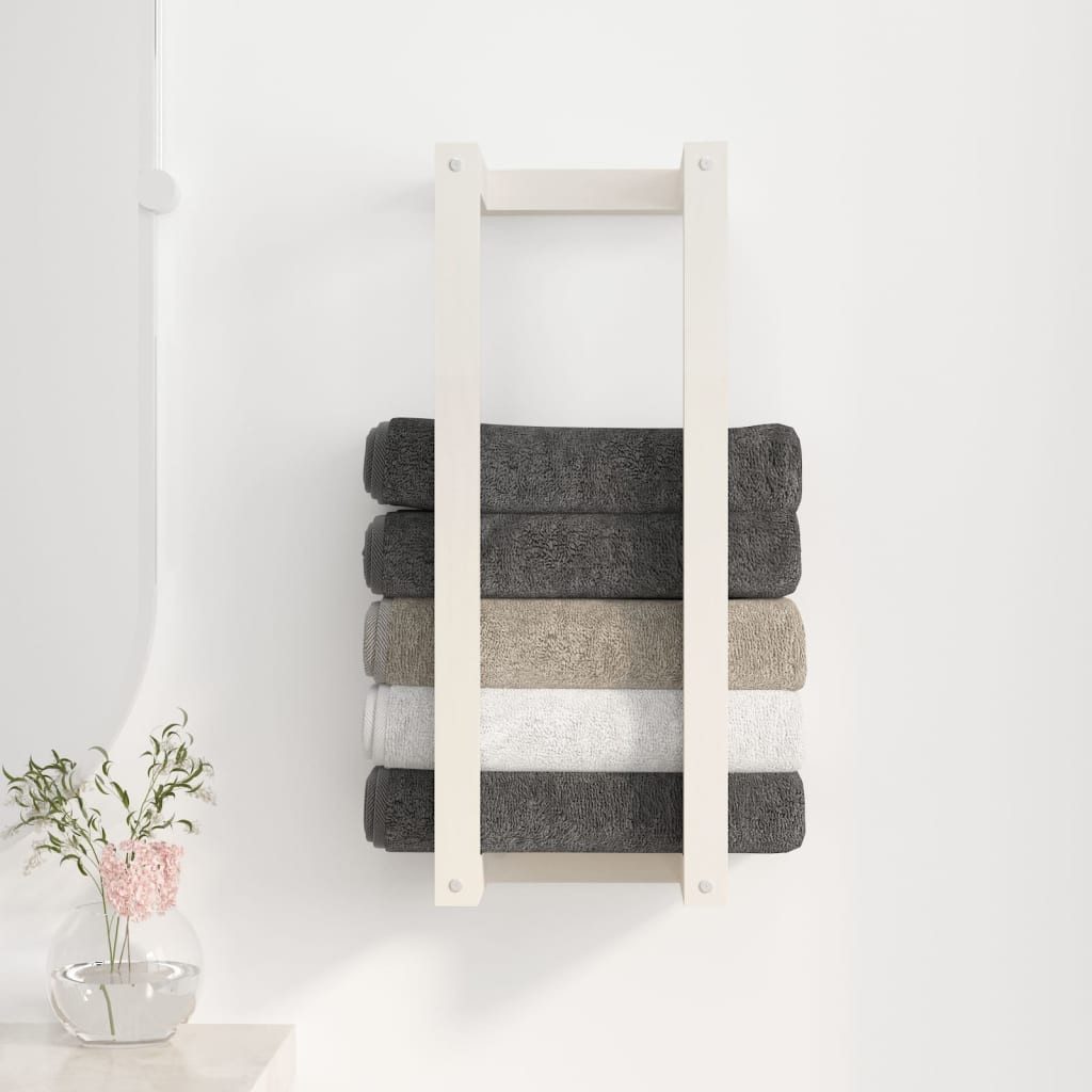 vidaXL Handtuchhalter 23 x 18 x 60 cm Handtuchhalter Weiß 23x18x60 cm Massivholz Kiefer Bade