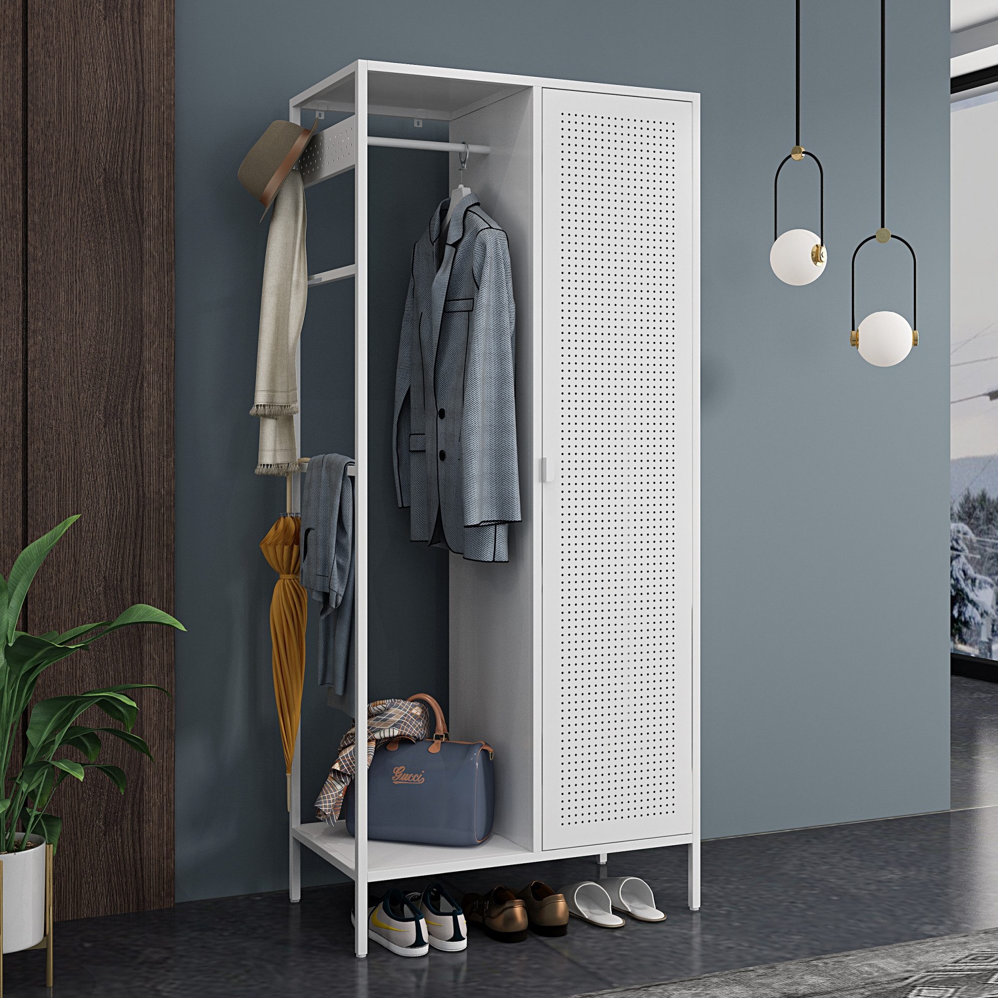 en.casa Kleiderschrank »Puumala« 180x80x45 cm 4 günstig online kaufen
