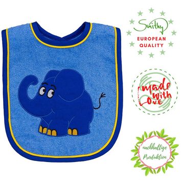 Smithy Lätzchen Babylatz blauer Elefant, bekannt aus der Sendung mit Der Maus, (1-St), made in Europe