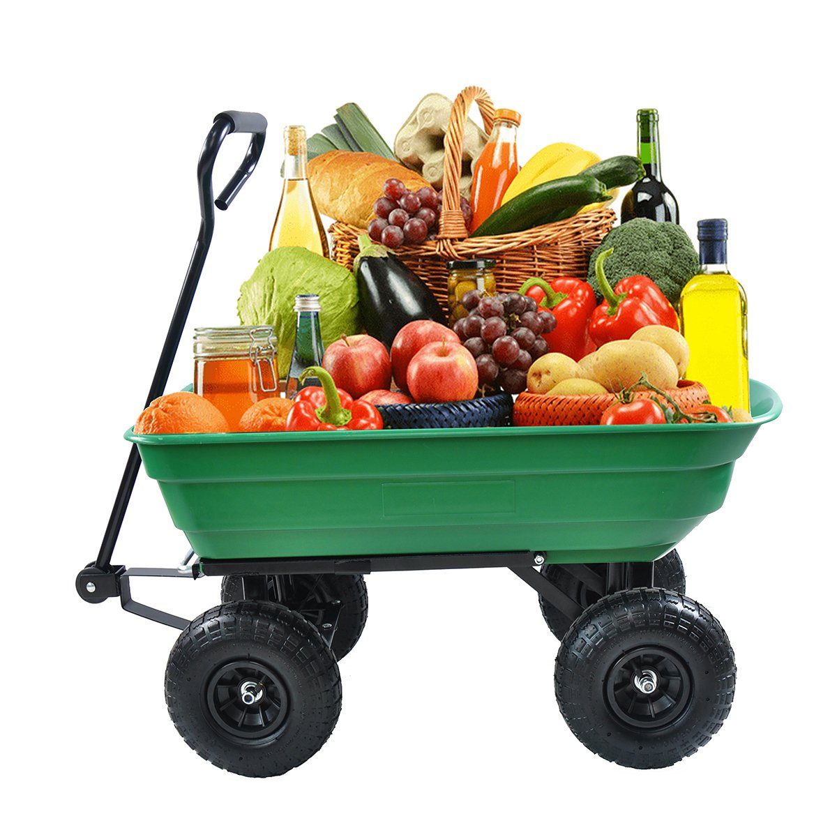 XDeer Bollerwagen Bollerwagen Poly Garten Gartenwagen Muldenkipper, mit