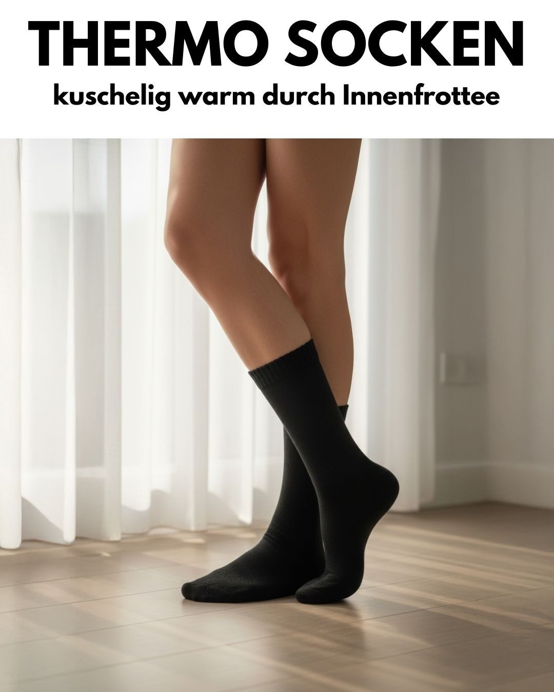 sockenkauf24 Thermosocken 6, 12, 24 Paar warme Wintersocken Damen & Herren Vollfrottee (Schwarz, 6-Paar, 35-38) aus Baumwolle mit Pique Komfortbund